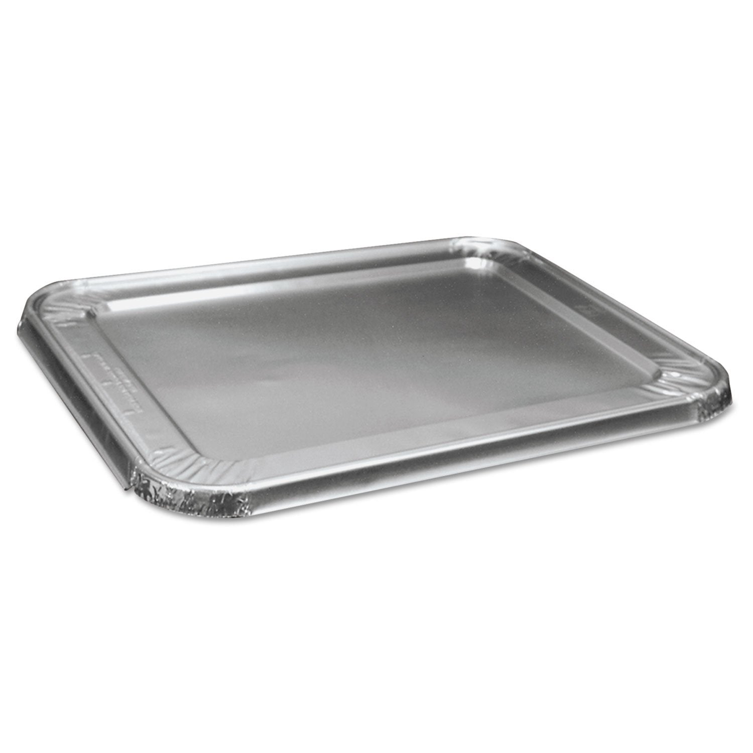 Boardwalk BWKLIDSTEAMHF 10.5 in. x 12.81 in. x 0.63 in. Aluminum Steam Table Pan Lids (100/Carton)