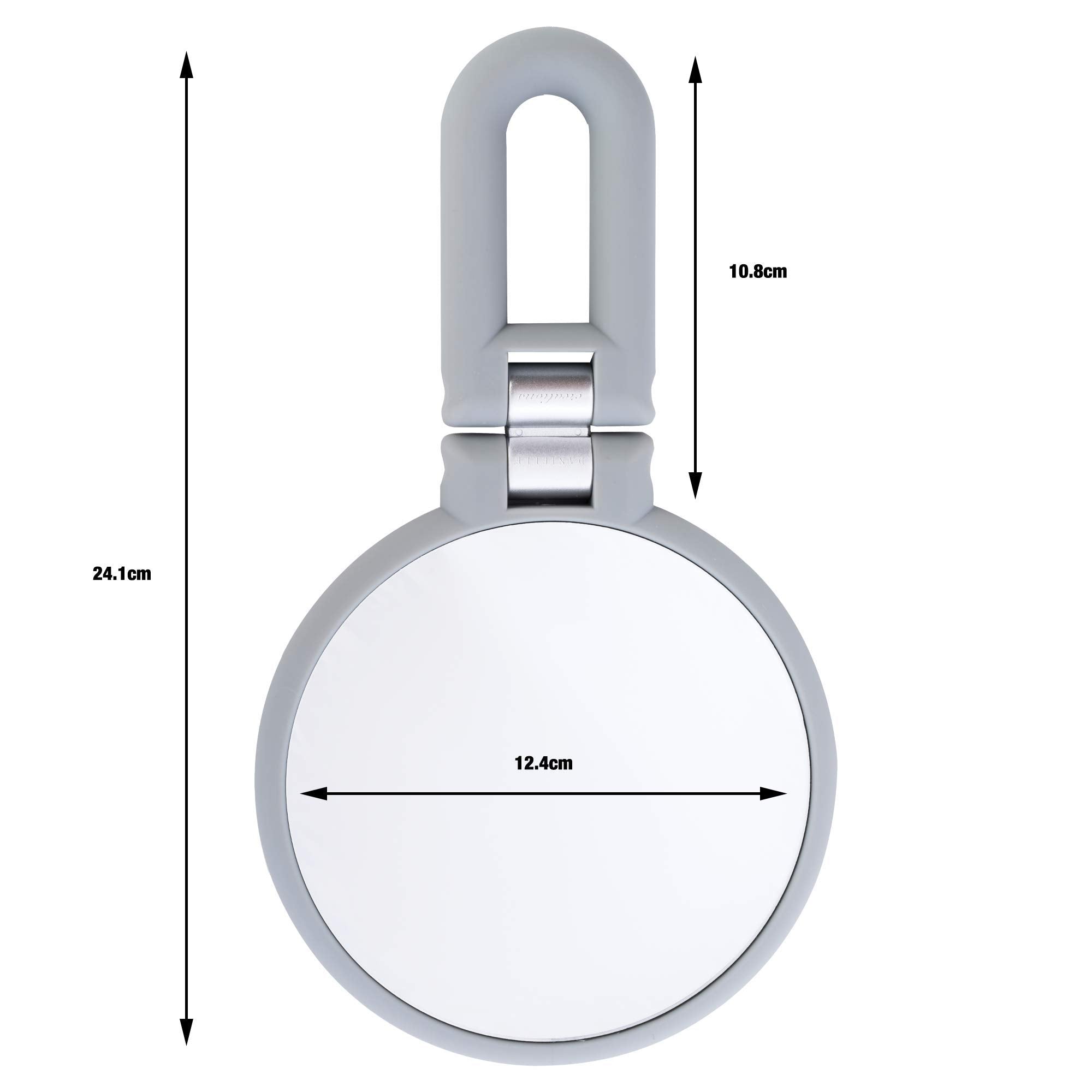 Danielle Magnification Folding Makeup Mirror, Grey, 15X