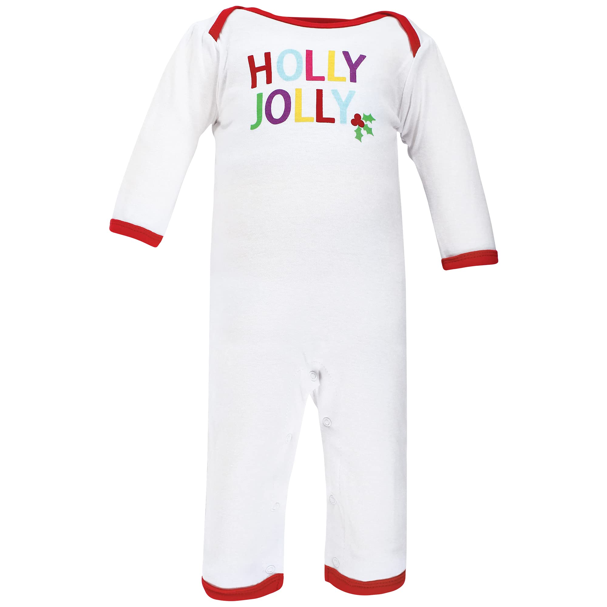 Hudson Baby Unisex Baby Cotton Coveralls Merry And Bright, 3-6 Months