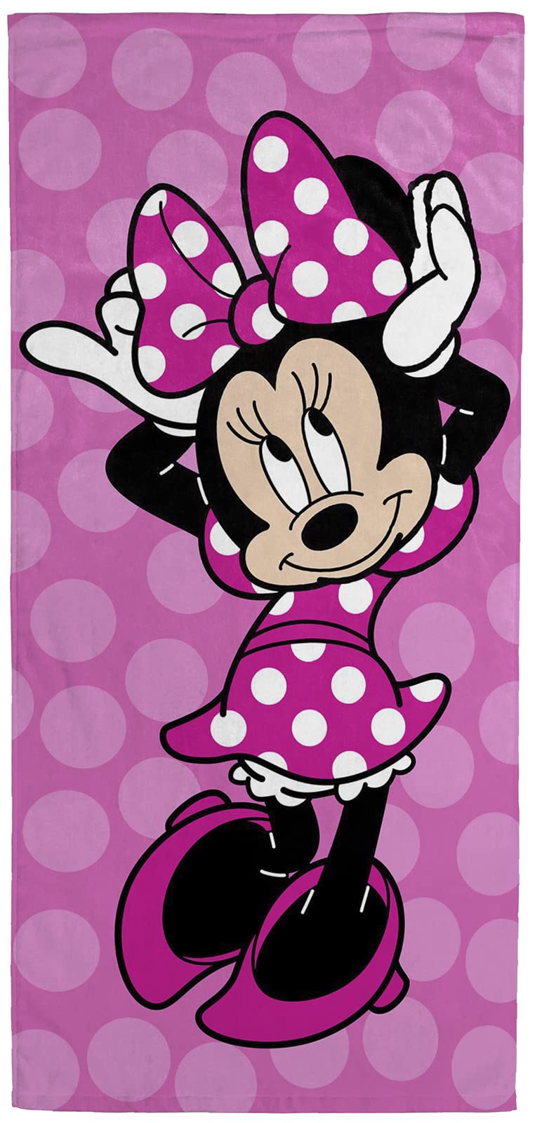 Disney Minnie Mouse Cheery Bath/Pool/Beach Towel - Super Soft & Absorbent Fade Resistant Cotton Towel, Measures 28 X 58 Inches (
