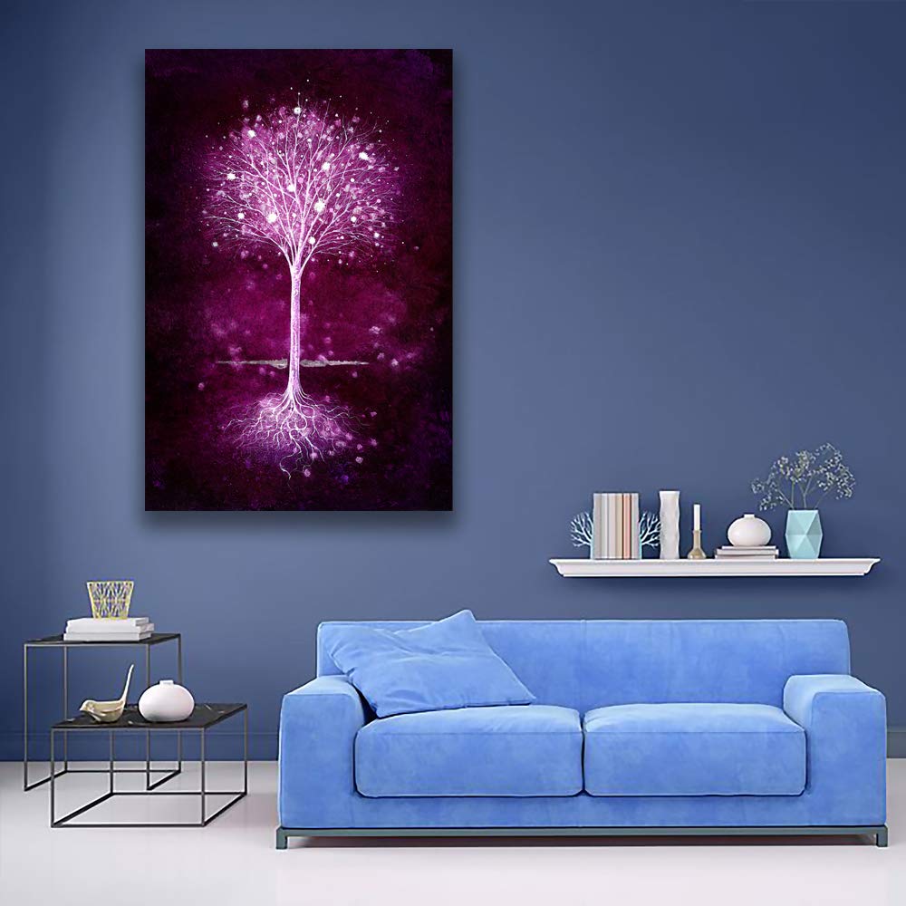 Nwt Canvas Wall Art Abstract Tree Painting Artwork For Home Prints Framed - 32X48 Inches