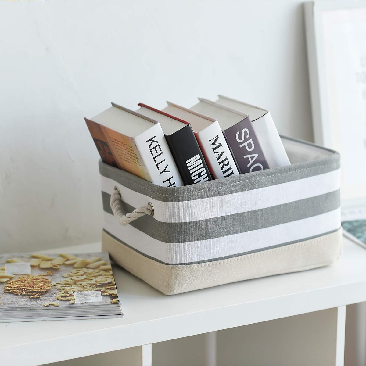Thewarmhome Storage Basket Fabric Basket With Handles Dog Toy Basket Cloth Storage Bin Shelf Basket Decorative Storage Basket Sh