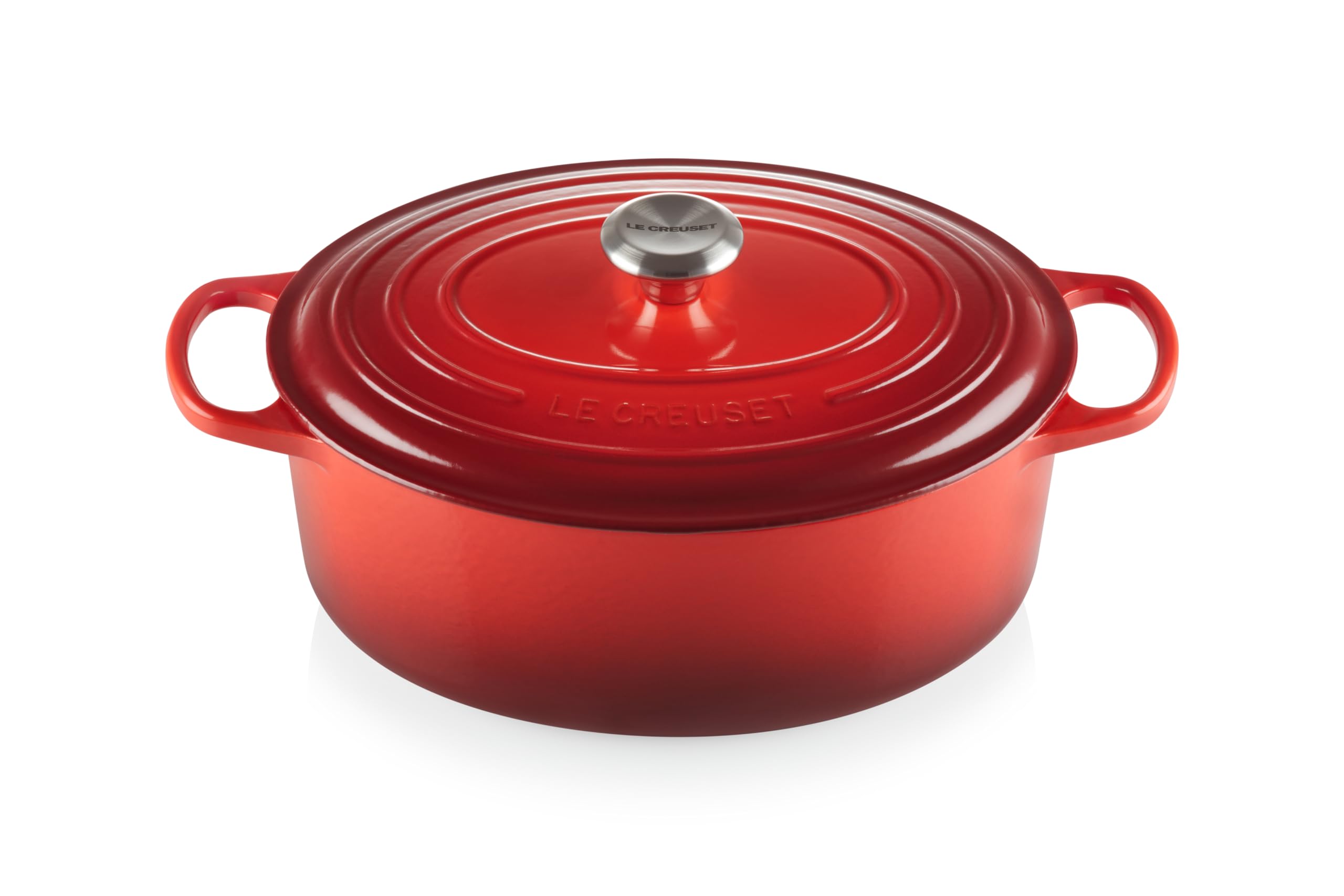 Le Creuset Enameled Cast Iron Signature Oval Dutch Oven, 6.75 Qt., Cerise