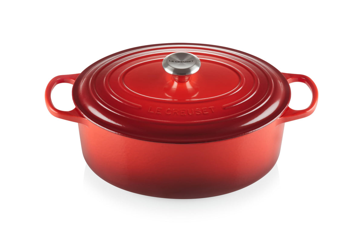Le Creuset Enameled Cast Iron Signature Oval Dutch Oven, 6.75 Qt., Cerise