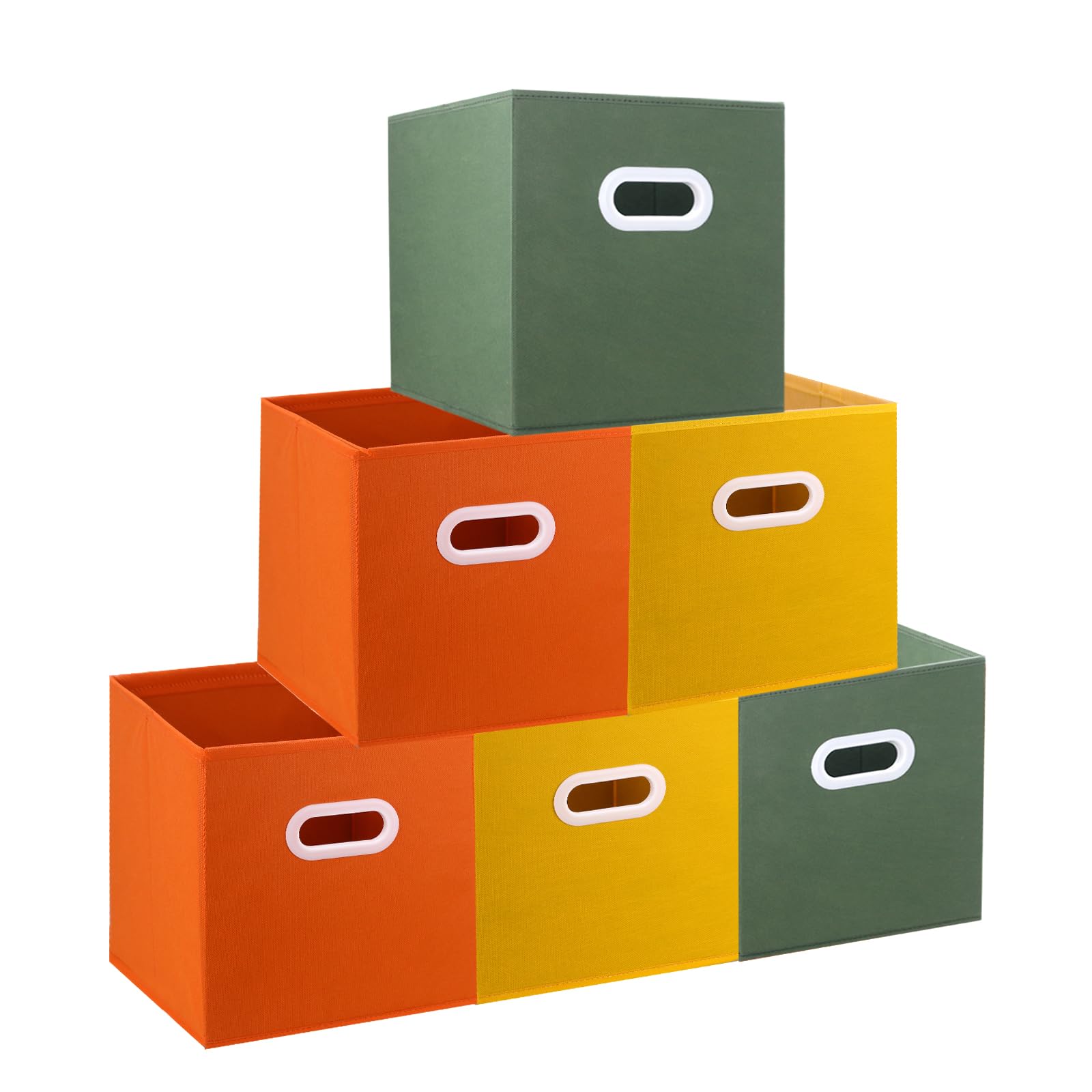 Storage Cubes, 11-Inch Cube Storage Bin, 6 Sets Foldable Fabric Storage Cubes With Handles, 6 Cube Storage Organizer, Storage Cu