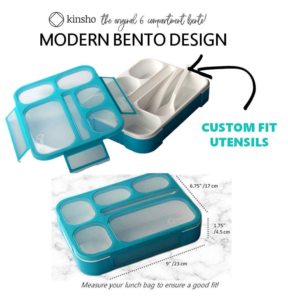 Bento-Box With Bag And Ice Pack Set. Lunch Boxes Snack Containers For Kids Boys Girls Adults. 6 Compartments, Leakproof Portion