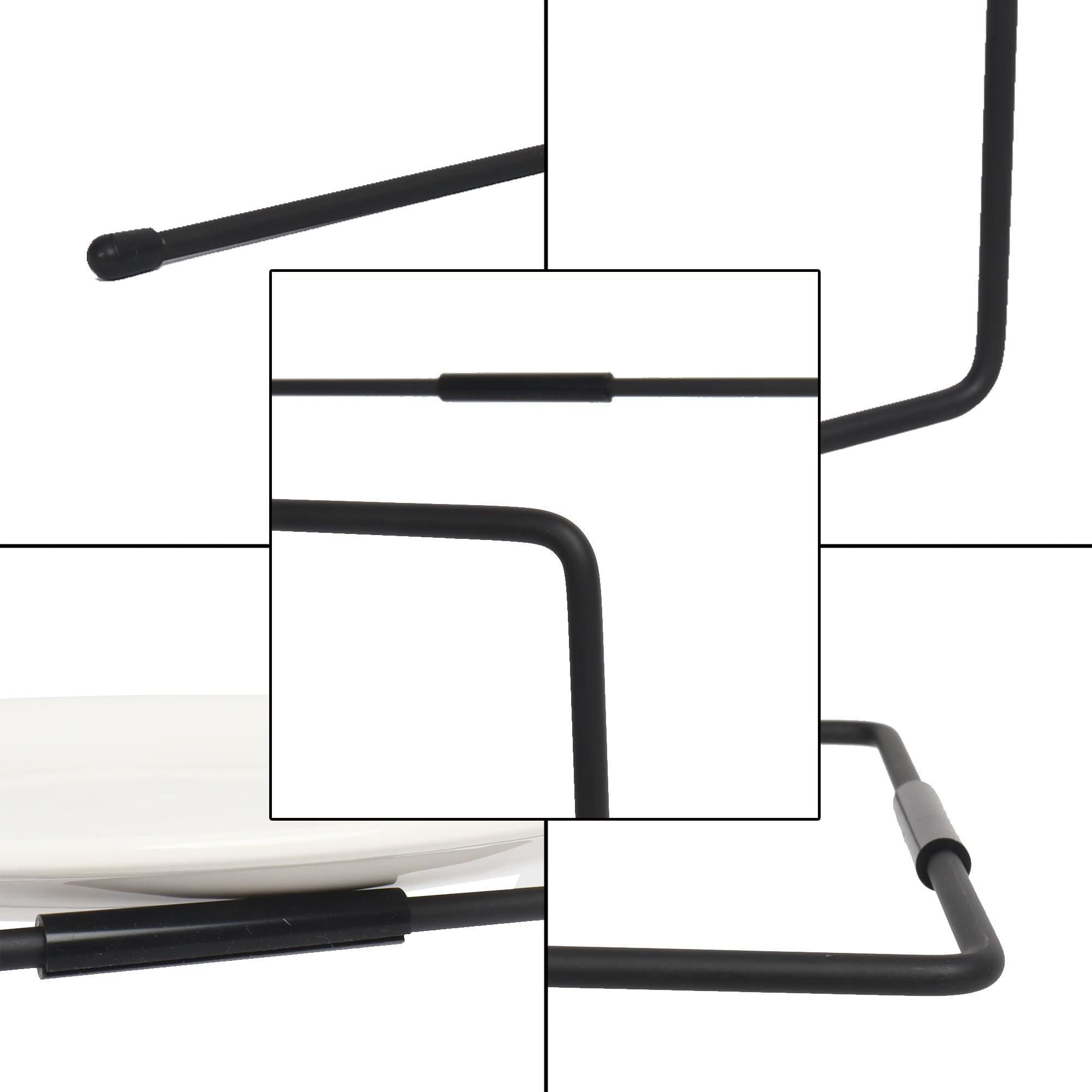 HPC DECOR 6PCS Black Metal Pizza Stands for Tables- Pizza Pan Riser Rack Holder- Food Display Riser Stands for Party Buffet Table Platter Tray- Metal Display Stands for Home  Restaurant  Catering