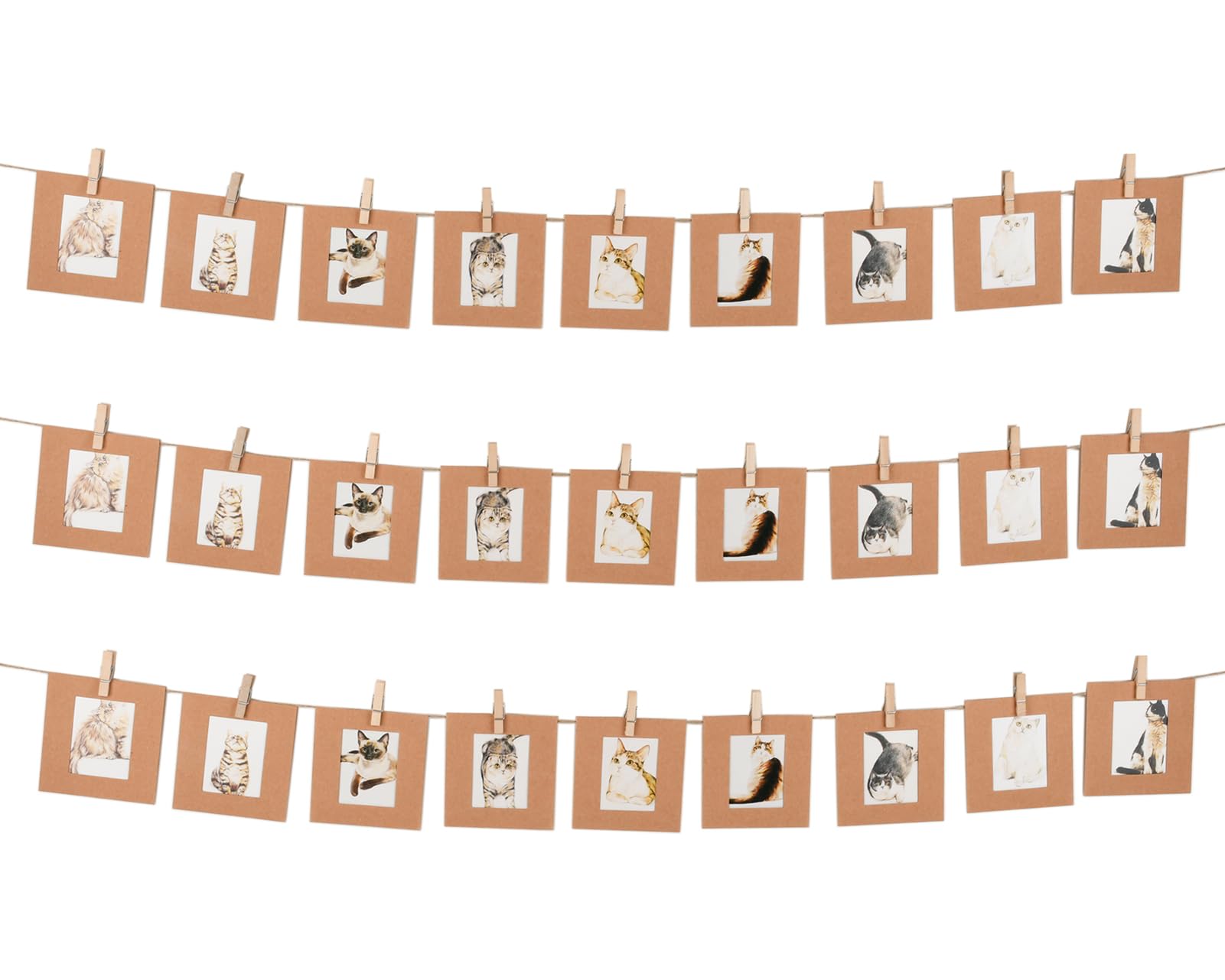 DS. DISTINCTIVE STYLE 2x3 Picture Frame Wall Decor, 30 Pieces Hanging Paper Mini Picture Frame Compatible with Polaroid, Fujifil
