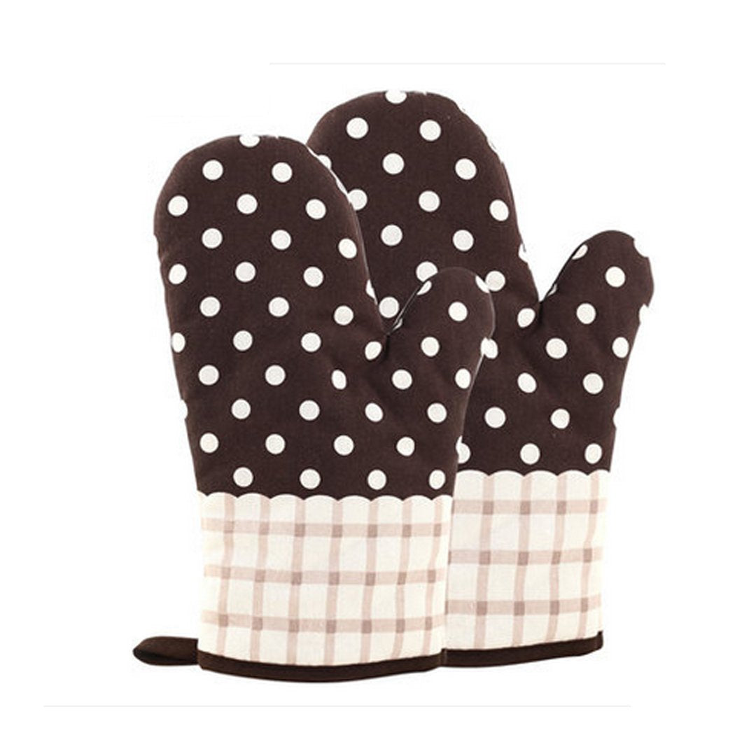 Kinchi Glove Microwave Bbq Oven Cotton Baking Pot Mitts Cooking Heat Resistant Kitchen,100% Quilted Cotton With Thick Terry Clot