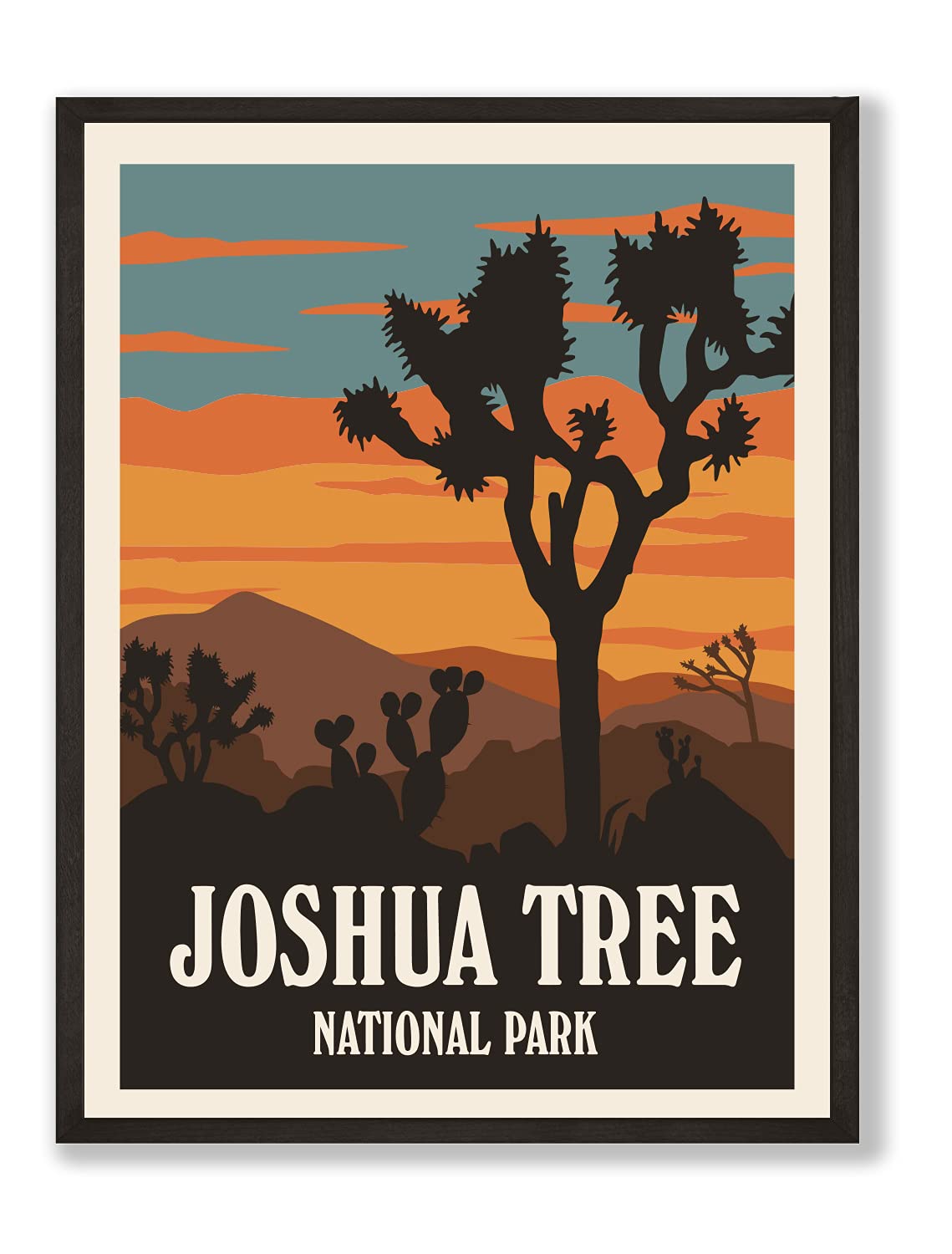 Herzii Prints Joshua Tree National Park Posters & Prints Vintage National Parks Poster | Nature Wall Art Decor | Mountain Travel