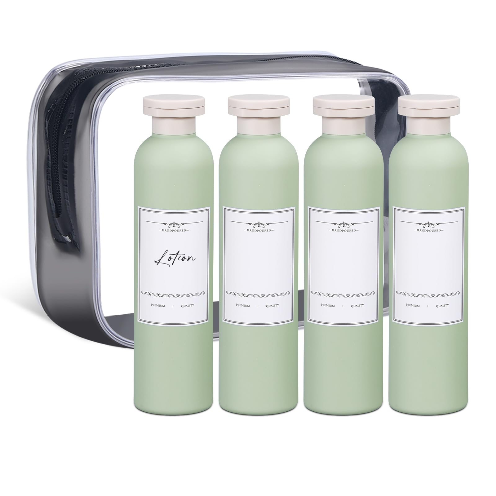 Asevat 8.8 Oz Travel Refillable Shampoo Bottles, Plastic Empty Plastic Squeeze Bottles With Flip Cap, Travel Containers For Sham