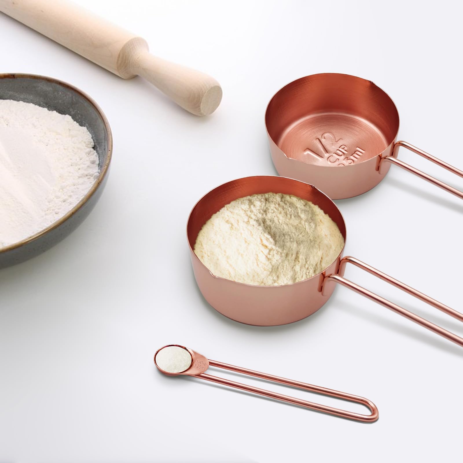 Stainless Steel Measuring Cups And Spoons Set Kitchen Accessories Stackable Metal Measuring Cups And Metal Measuring Spoons Set