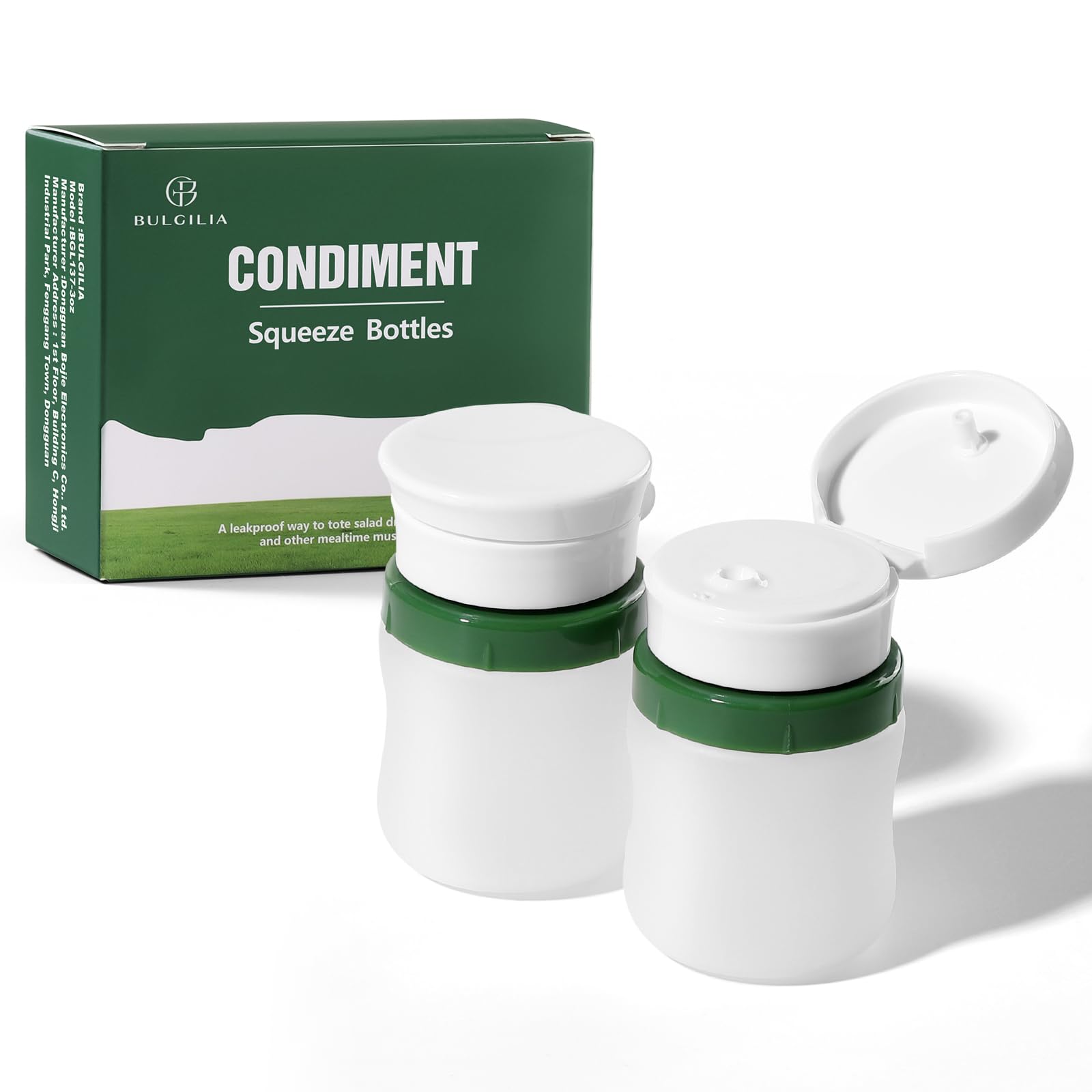 BULGILIA Condiment Squeeze Bottles, 1.3-oz salad dressing container to go, Leak Proof - Great for Sauce, Ketchup, Dressing, Oil 