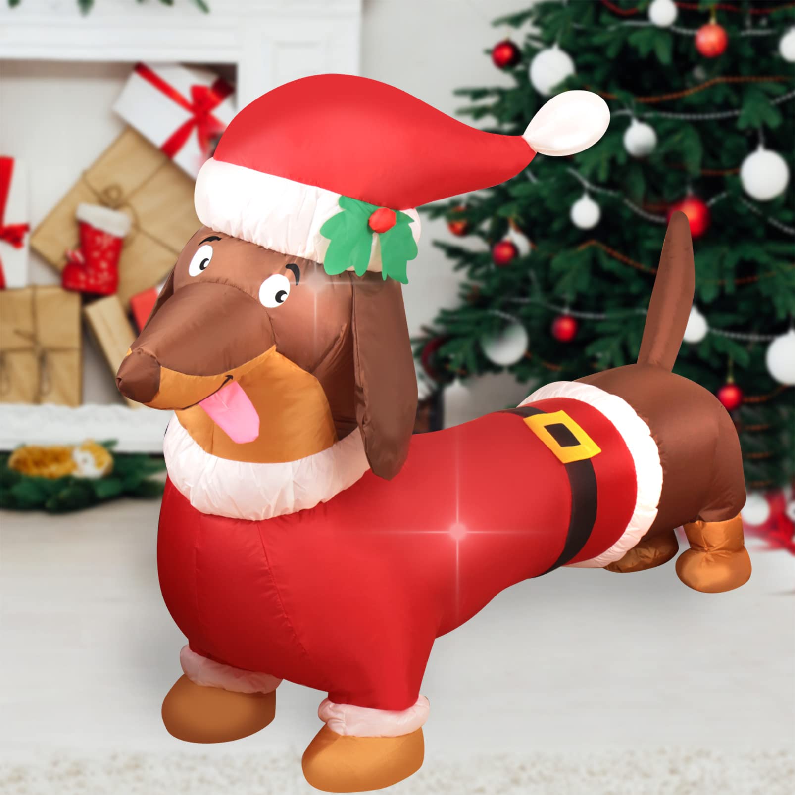 Decfine Christmas Inflatable Snowman/Nutcracker/Santa Claus Lighted Blow Up Christmas Yard Decoration with Built in Fan and Anch