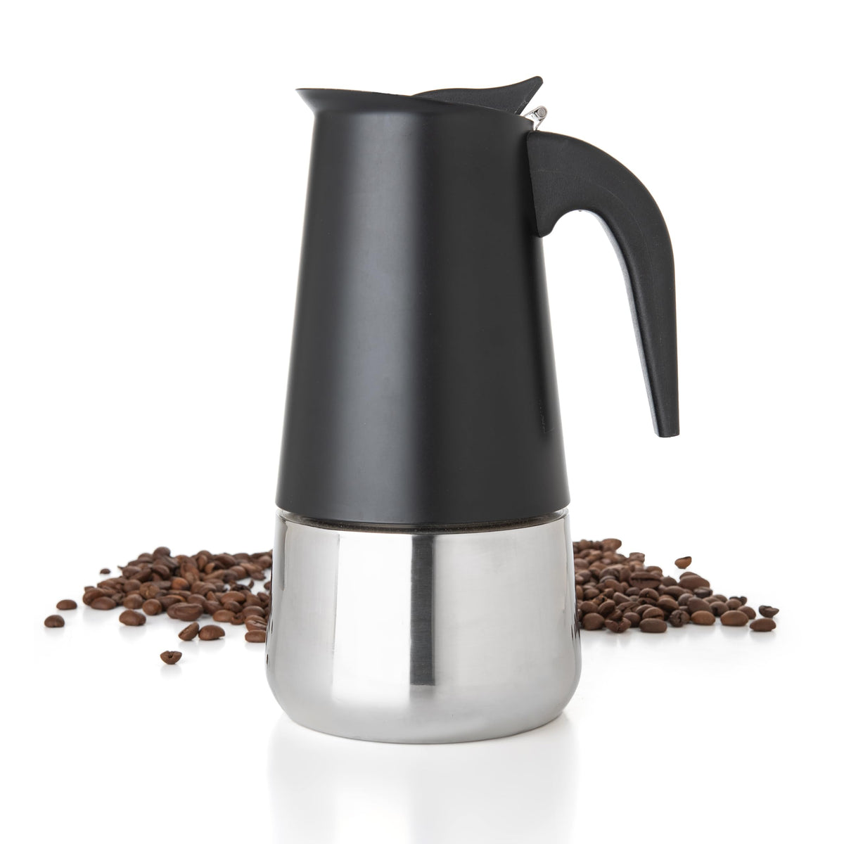 Mixpresso 6 Cup Greca Stovetop Espresso Maker 10Oz, Moka Pot With Coffee Percolator Design, Stainless Steel Stove Top Coffee Mak