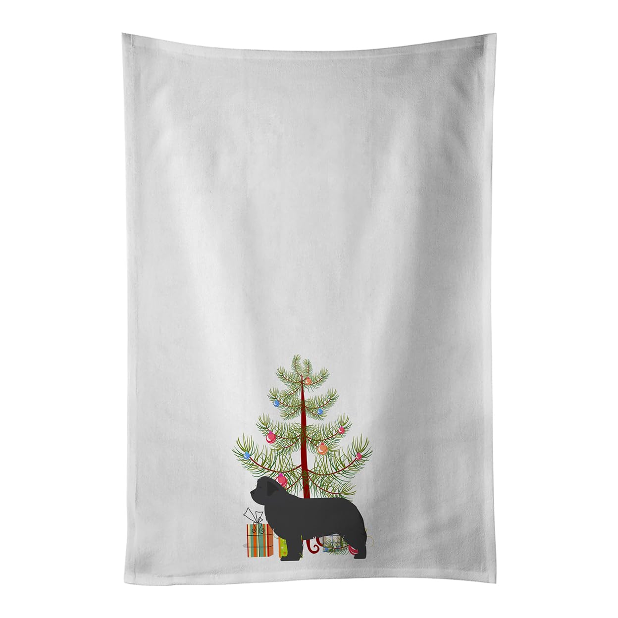 Newfoundland Merry Christmas Tree White Kitchen Towel Set of 2