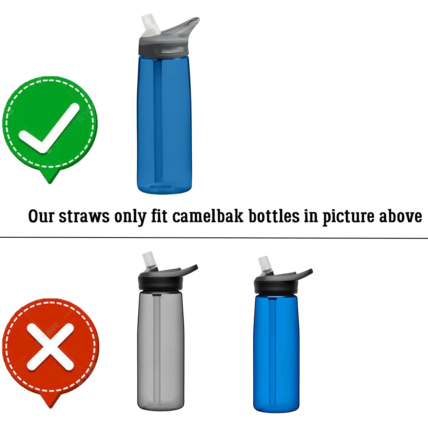 Miracredo 4 Pcs Reusable Straws For Camelbak Eddy 25Oz & 32Oz Insulated Water Bottles, Bpa Free, Easy To Clean, Hard Thick Plast