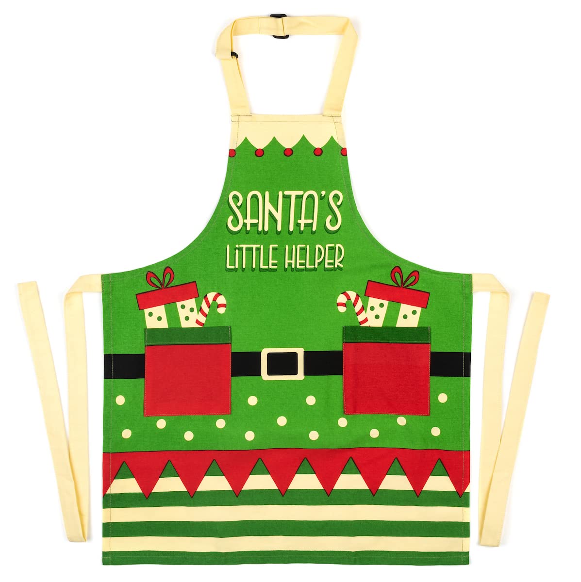 Santa'S Little Helper Kids Apron, Age 6-12, Funny Christmas Baking Apron For Kids Who Love To Bake