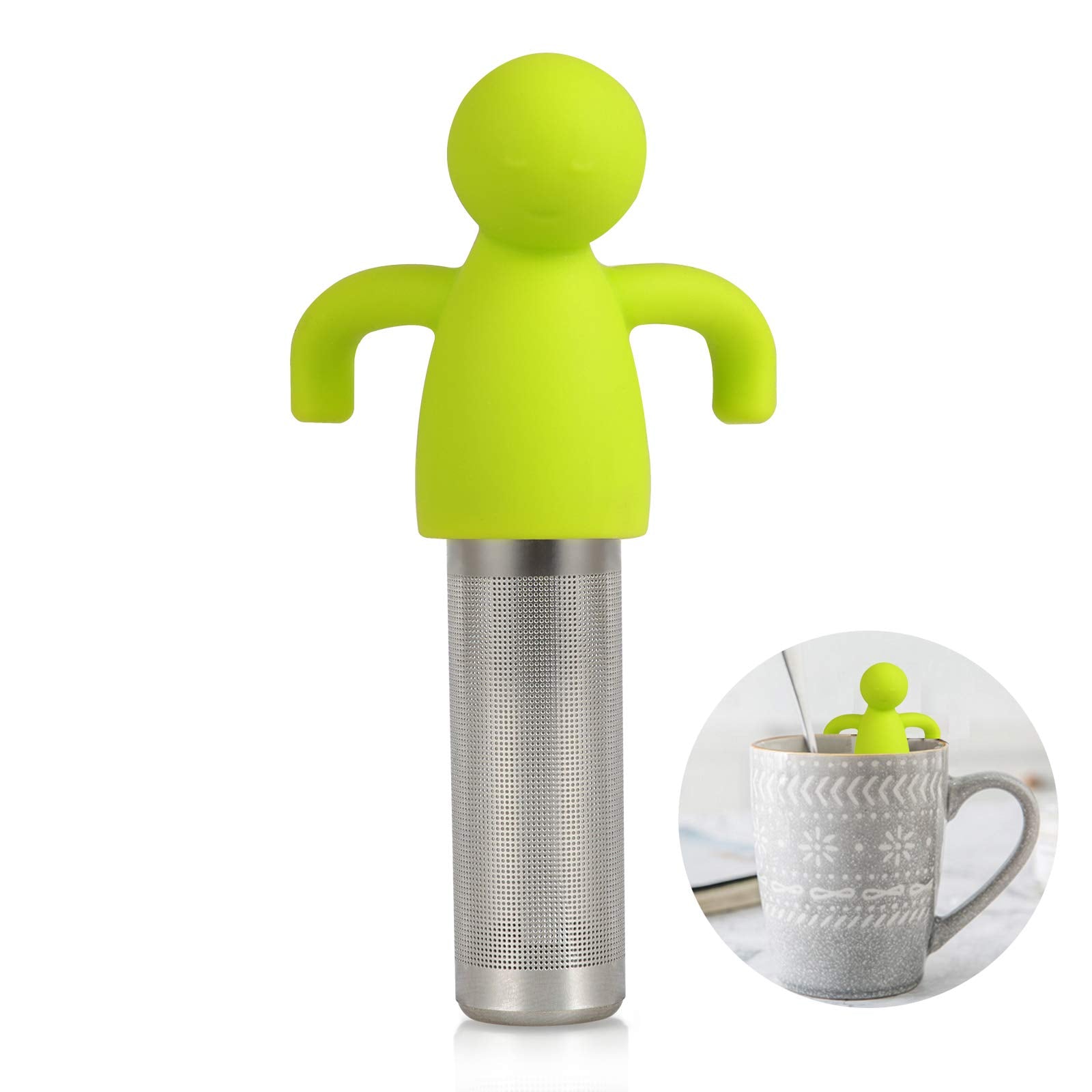 Tea Infuser For Loose Tea Extra Fine Mesh Tea Steeper With Cute Design Tea Strainer Ball With Silicone Handle For Tea Cup Mug, S