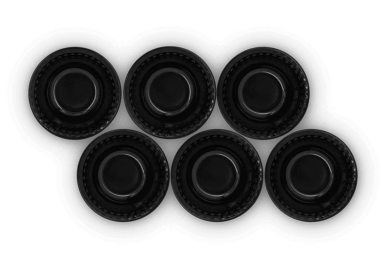 Konvio Kitchen Black Melamine Unbreakable Dinner Set Collection Plates Bowl And Spoons (22 Pieces, Black Base)