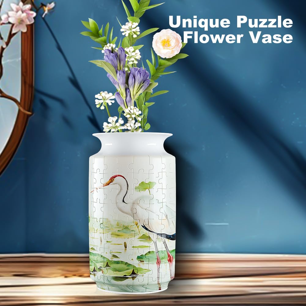3D Puzzle Vase Unique Flower Vase for Adults Made by 162 Curved Plastic Puzzle, Relax Puzzles for Adults, DIY Jigsaw Creative Gi