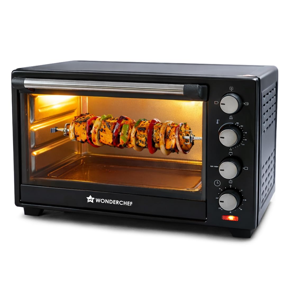 Wonderchef Oven Toaster Griller (Otg) - 28 Litres, Black - With Rotisserie,Auto-Shut Off, Heat-Resistant Tempered Glass, Multi-S