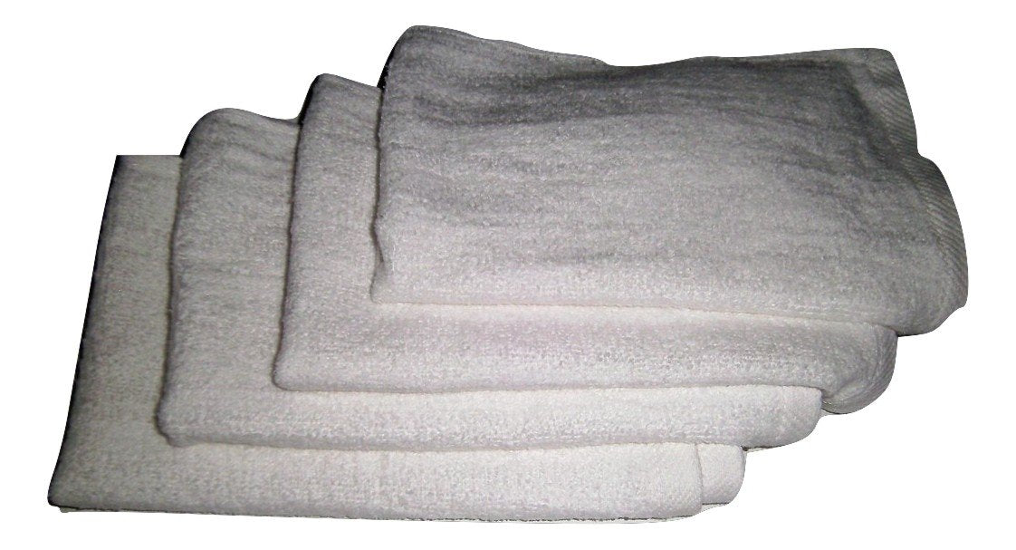 Show Car Guys 4 Pack 11'' X 18'' White Fingertip Towels 100% Cotton - Terry-Velour