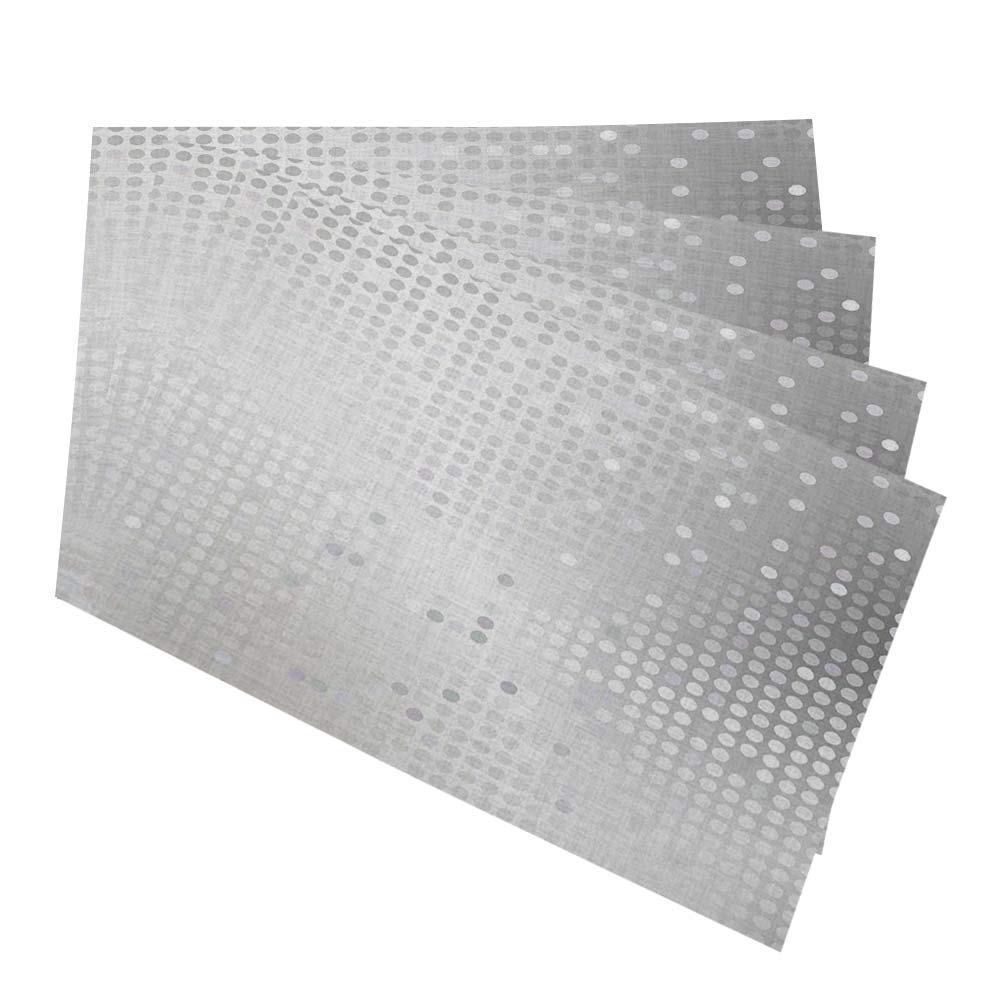 Hosnye Silver Sequins Place Mats Shiny Dot Background Table Mats Set Of 4 Indoor Washable Placemats For Dining Table Fabric Plac