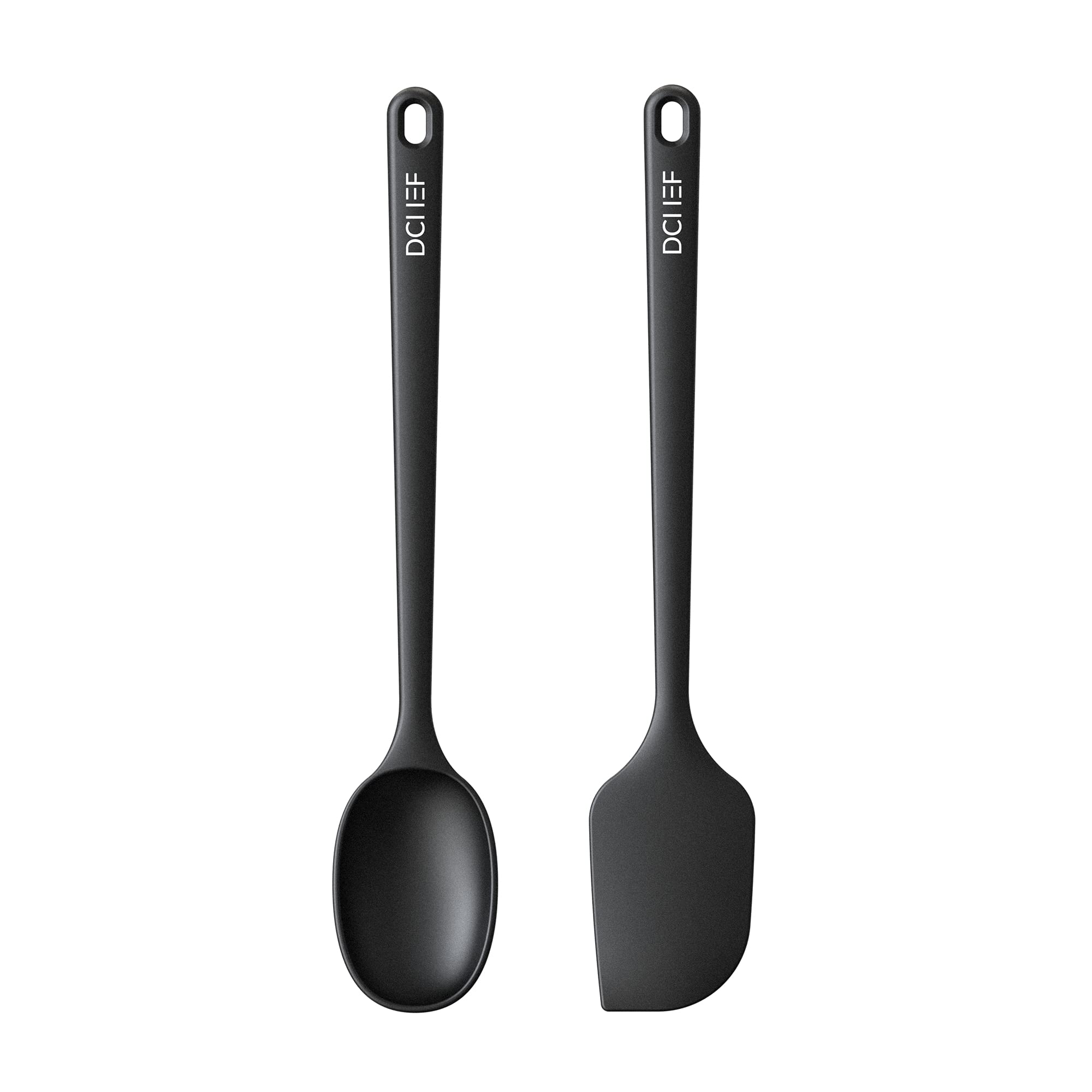 Dailychef 2 Pack Large Silicone 14 Inch Spatula & Spoonula Set With 600F Heat Resistant One Piece Design Seamless Rubber Kitchen