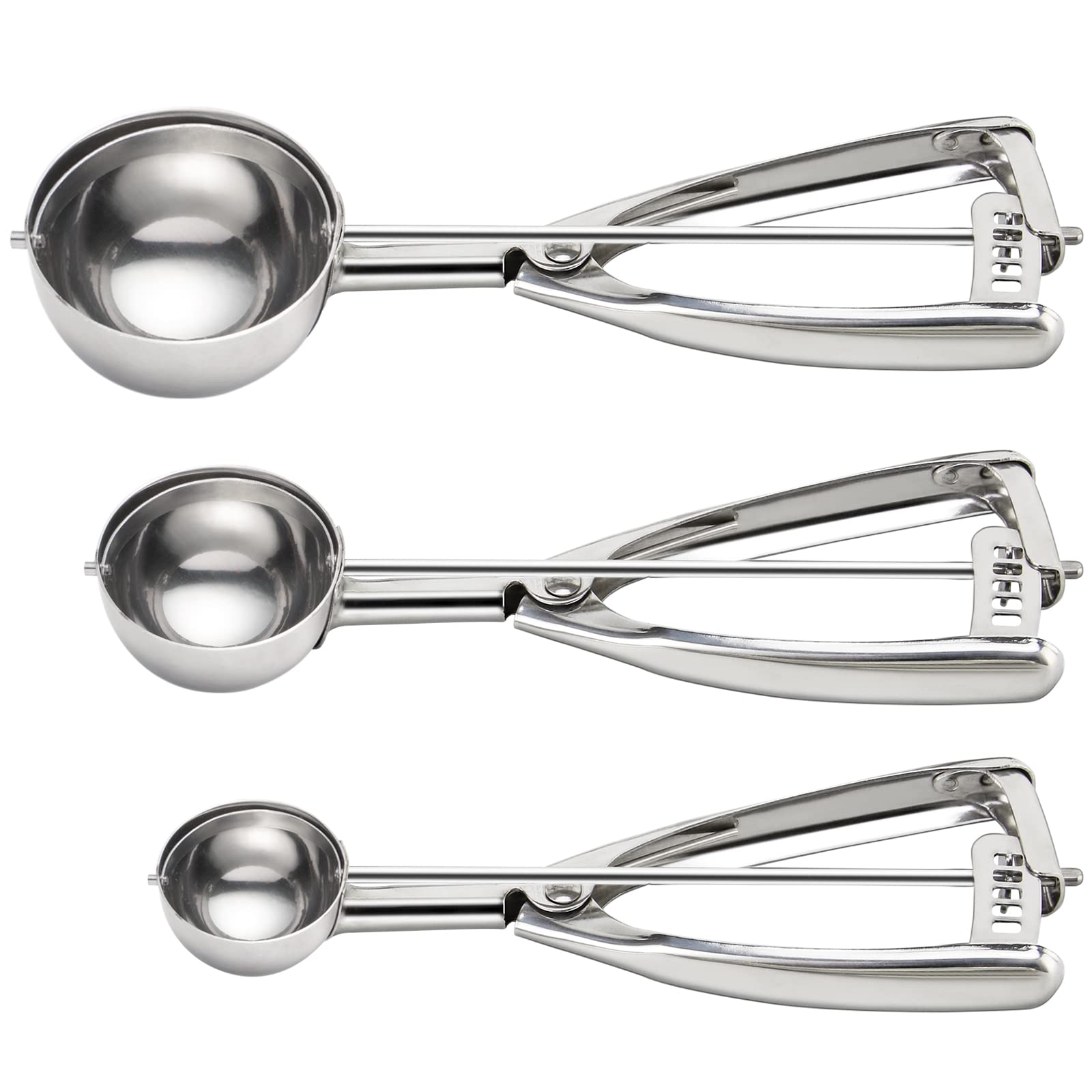 Cookie Scoop Include 1 Tbsp / 2 Tbsp / 3 Tbsp - 3 Pcs Cookie Scoops For Baking - Heavy Duty Cookie Dough Scoop, Ice Cream Scoop