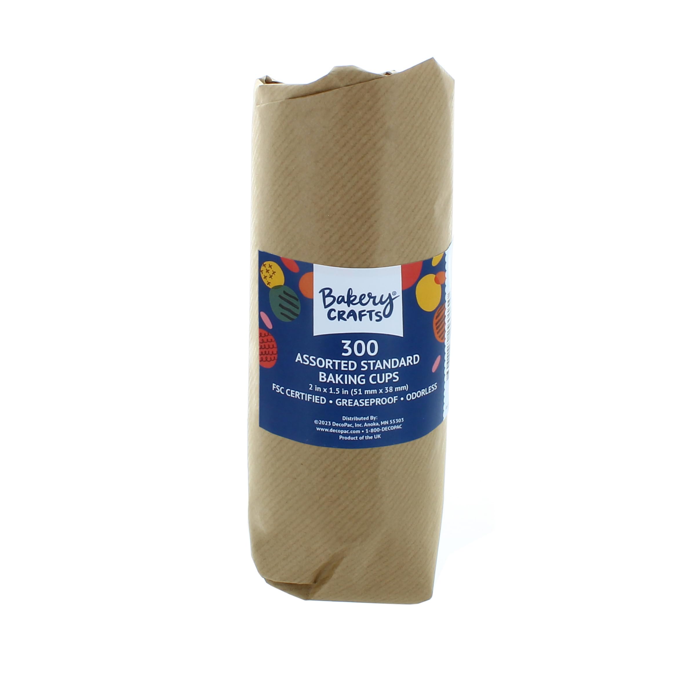 Bakery Crafts Pastel Everyday Baking Cups - 300-2'' Cupcake Liners With Multi-Colored Stars, Confetti, And Flowers In Pastel Sha