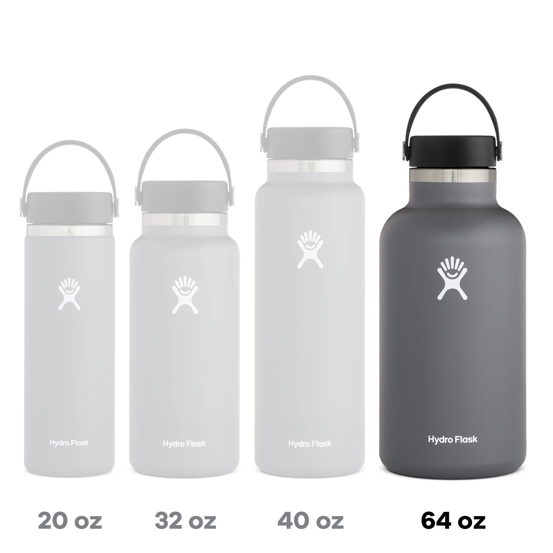 Hydro Flask, Bottle Wide Mouth With Flex Cap White 64 Ounce