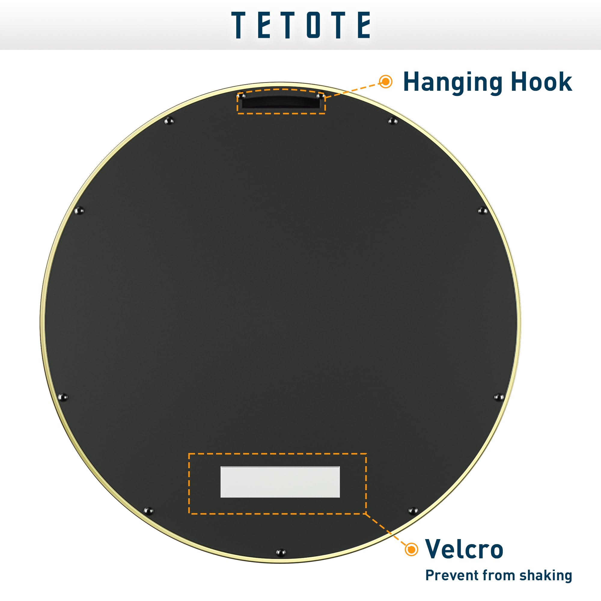 Tetote Gold Round Mirror For Bathroom, 36 Inch Wall Mounted Circle Vanity Mirrors, Brushed Brass Gold Metal Frame Modern Decorat