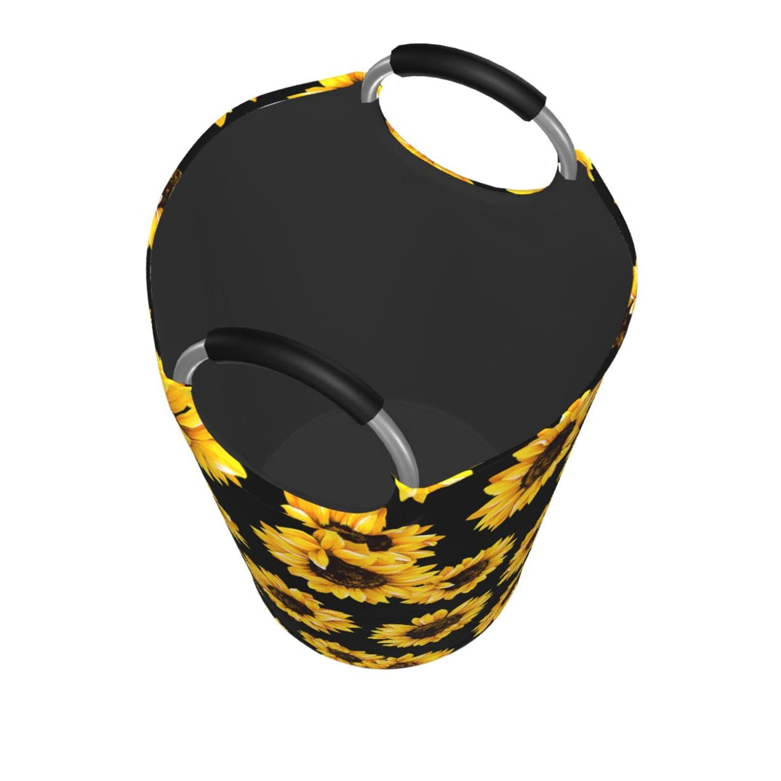 Yisumei Laundry Basket Clothes Hamper Collapsible Durable Dirty Clothes Storage Laundry Organizer Black Sunflower For Kids Adult