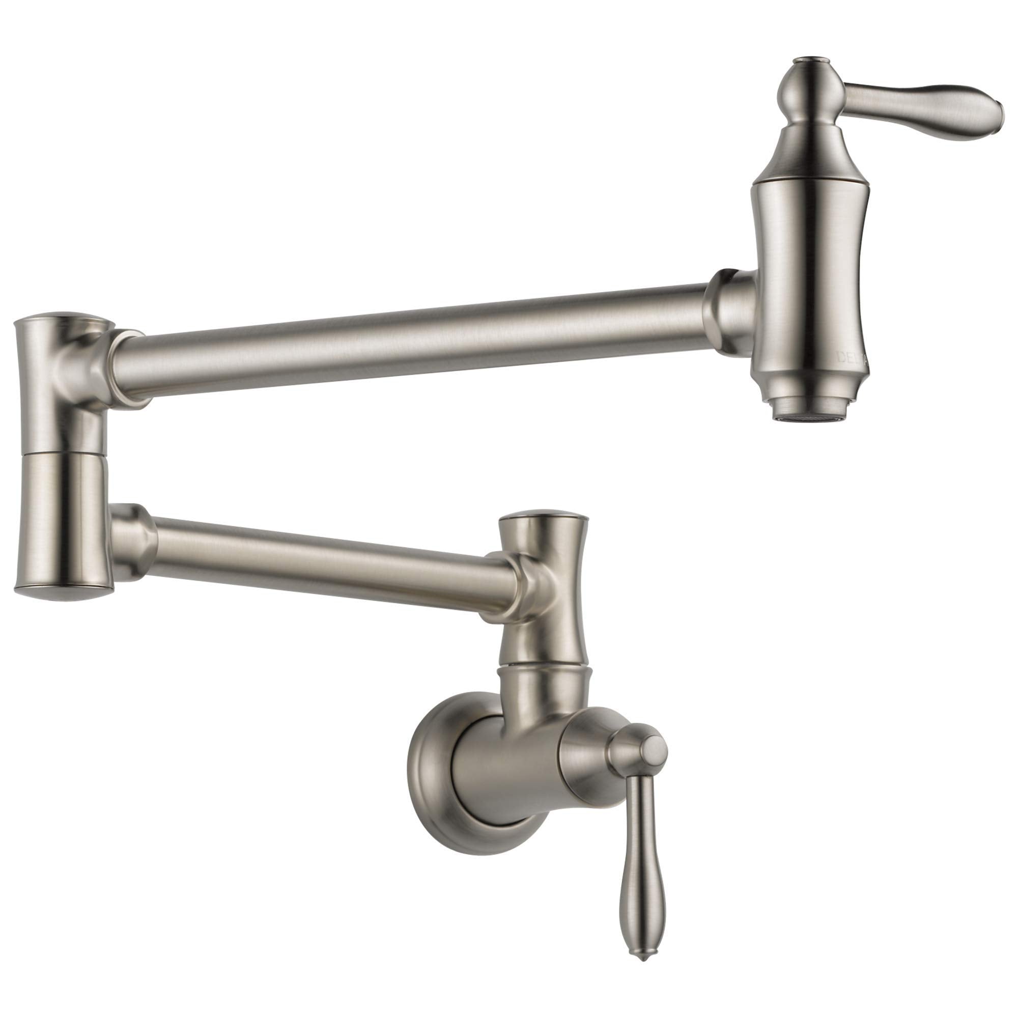Delta Faucet Traditional Stainless Steel Pot Filler Faucet Brushed Nickel, Delta Pot Filler, Farmhouse Pot Filler Faucet Wall Mo