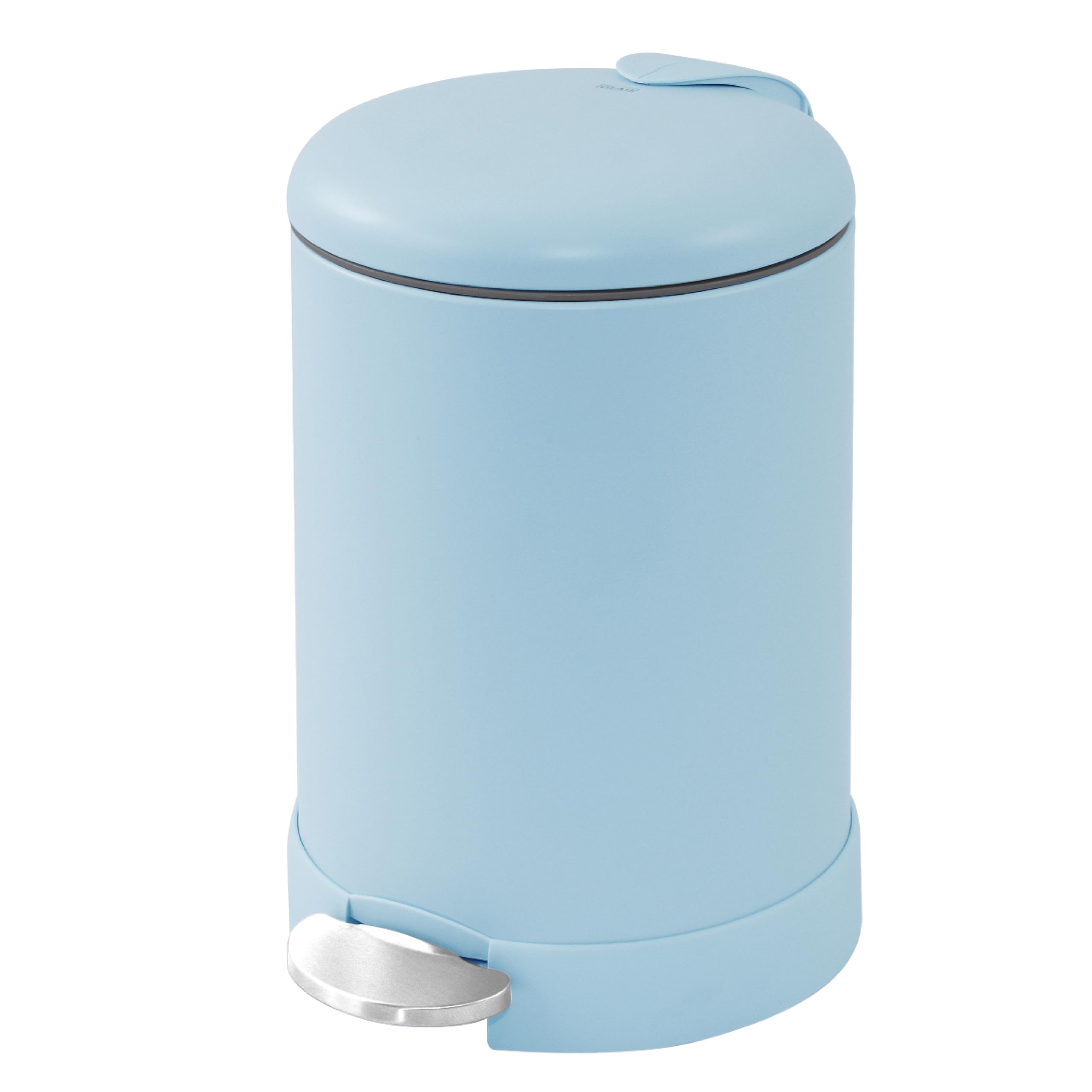 Glad Small Trash Can, 1.2 Gallon | Round Stainless Steel Garbage Bin with Soft Close Lid & Step Foot Pedal | Metal Waste Basket 