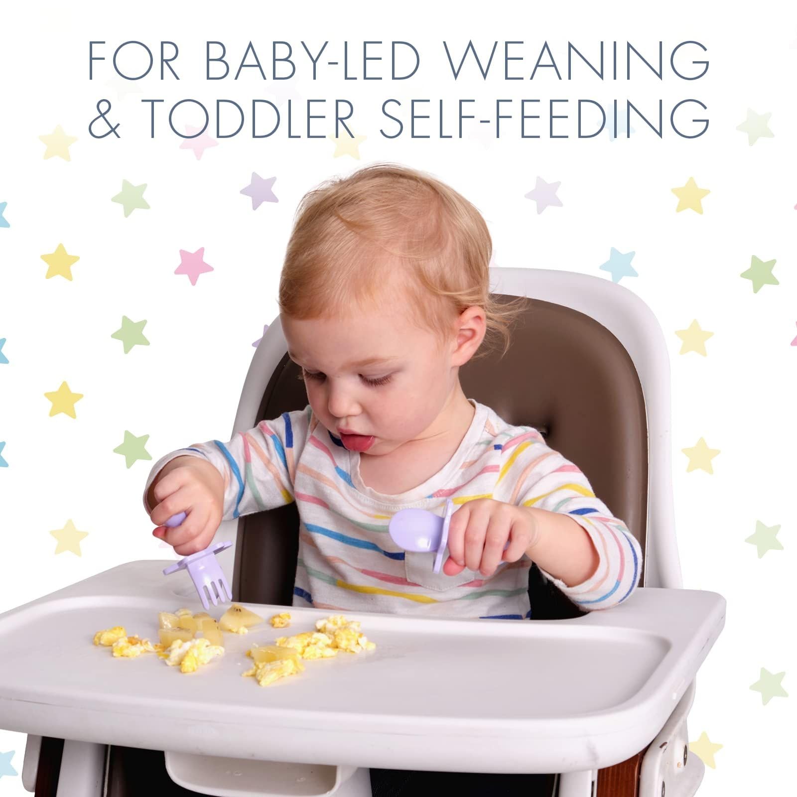 Nooli Toddler Utensils Toddler Eating Supplies Toddler Forks Silicone Baby Spoon, BPA Phthalates-Free, Dishwasher and Sterilizer