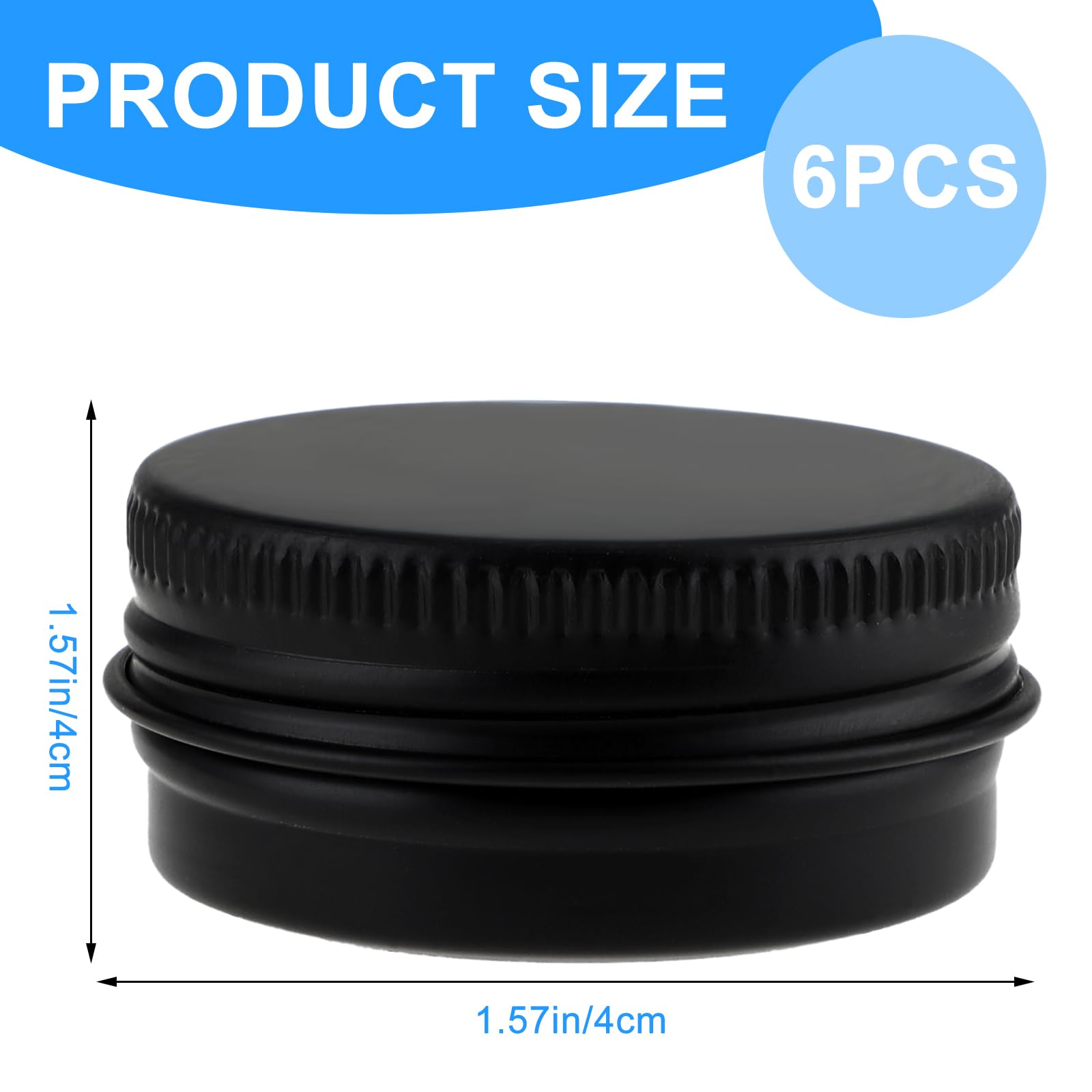 Wllhyf 6 Pack 0.5 Oz Metal Round Aluminum Tin Jar Containers With Screw Lid Leak Mini Proof Refillable Bottle Salve Tins Lip Bal