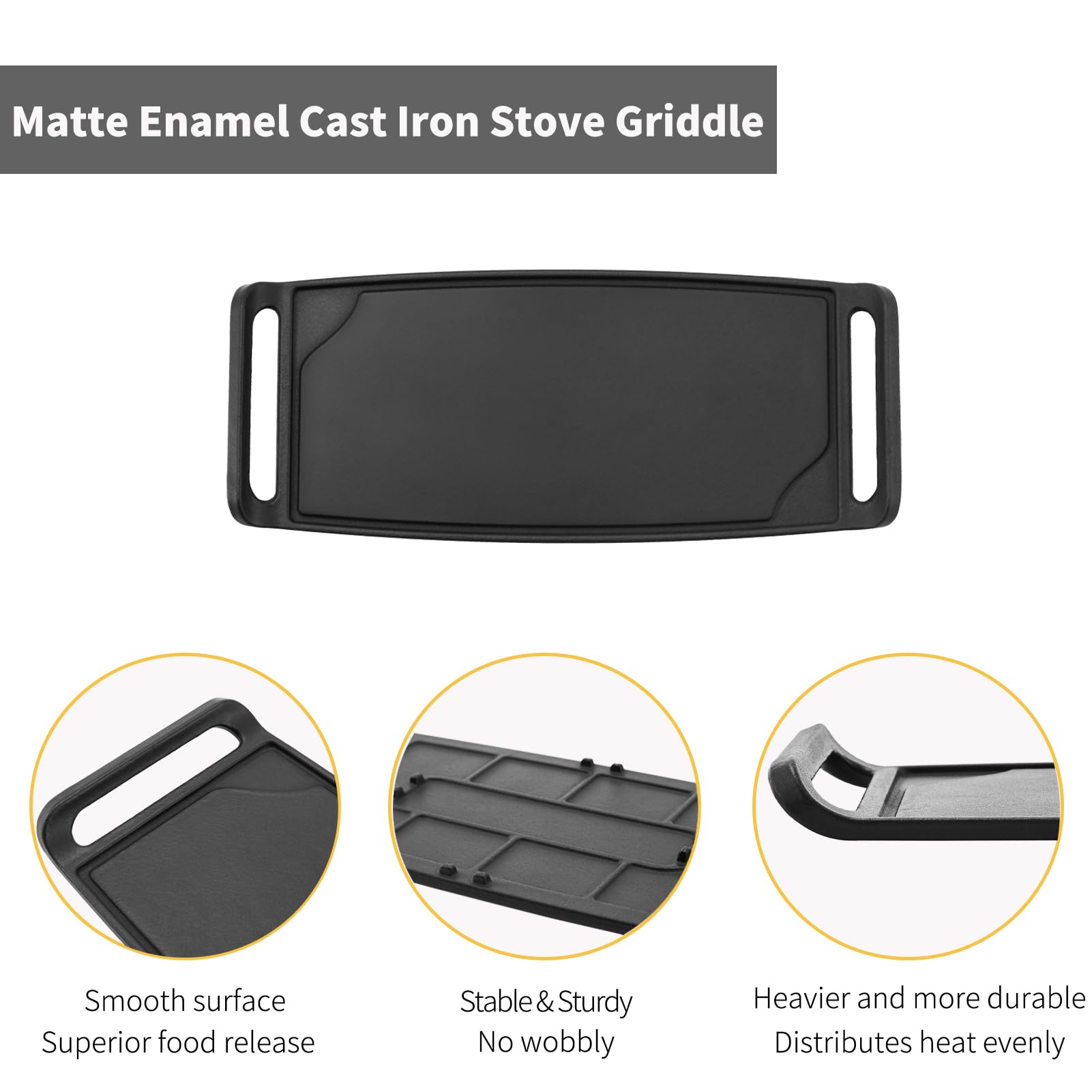 Allstare Cast Iron Griddle Replacement for LG Gas Stove AEB72914211, 2" x 1" x 1", Black, Model LDG4313ST