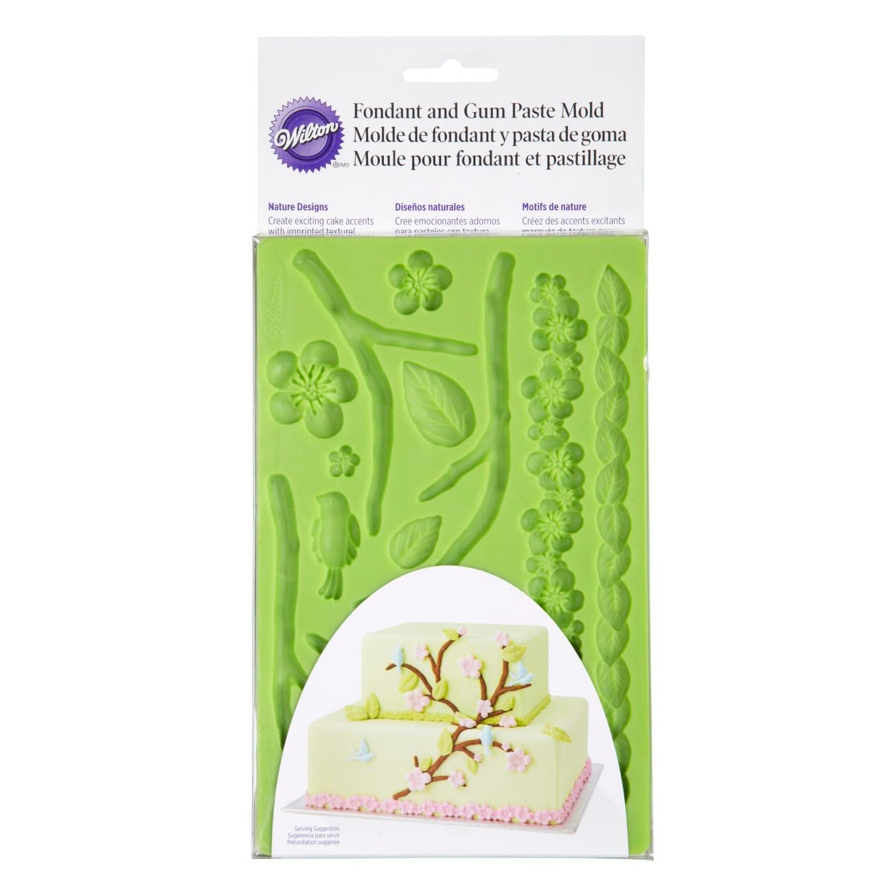 Wilton Silicone Nature Designs Fondant And Gum Paste Mold - Cake Decorating Supplies, Green