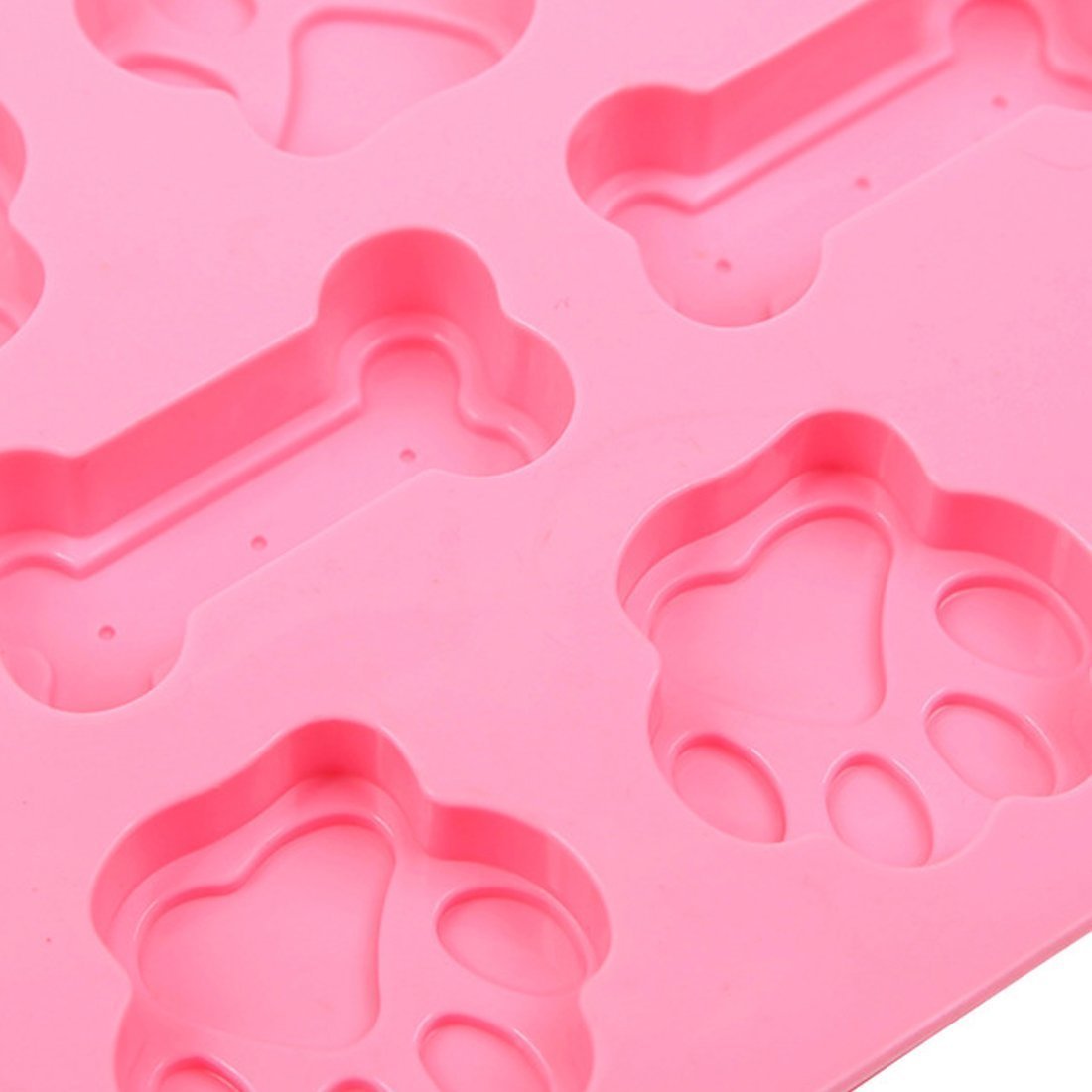 Silicone Molds Pet Paw Print With Bone Treat Dog Candy Chocolate Soap 3 Pack Mold