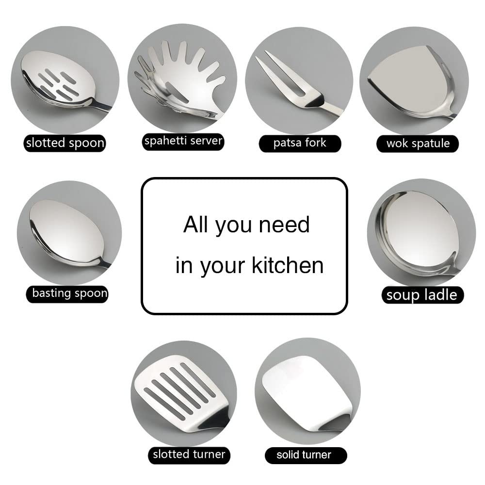 Eagrye 8-Piece Stainless-Steel Kitchen Cooking Utensils