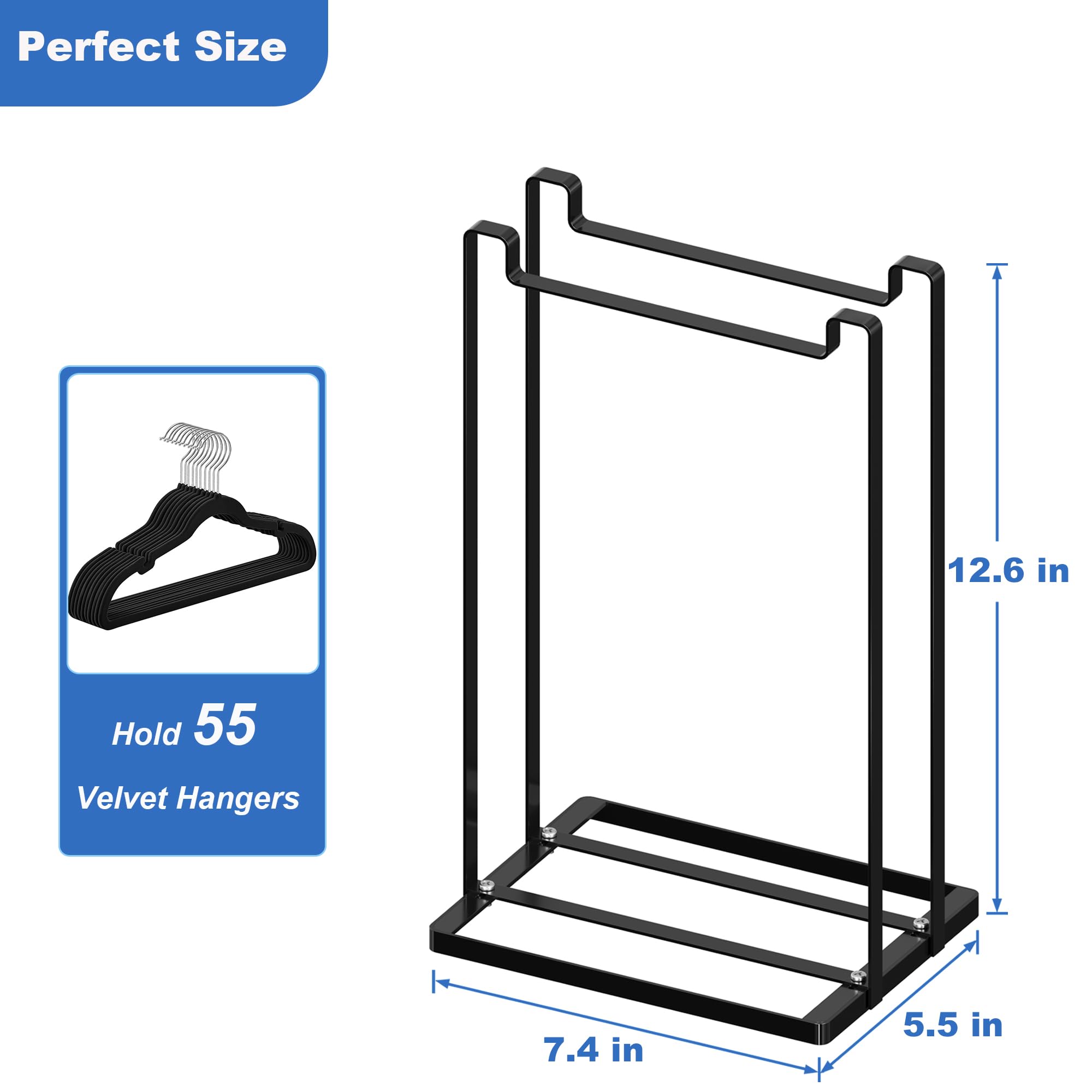 Thipoten Hanger Organizer, Adjustable Metal Hanger Stacker For Adults And Children, Holding Up To 55 Velvet/Wire/Plastic Hangers