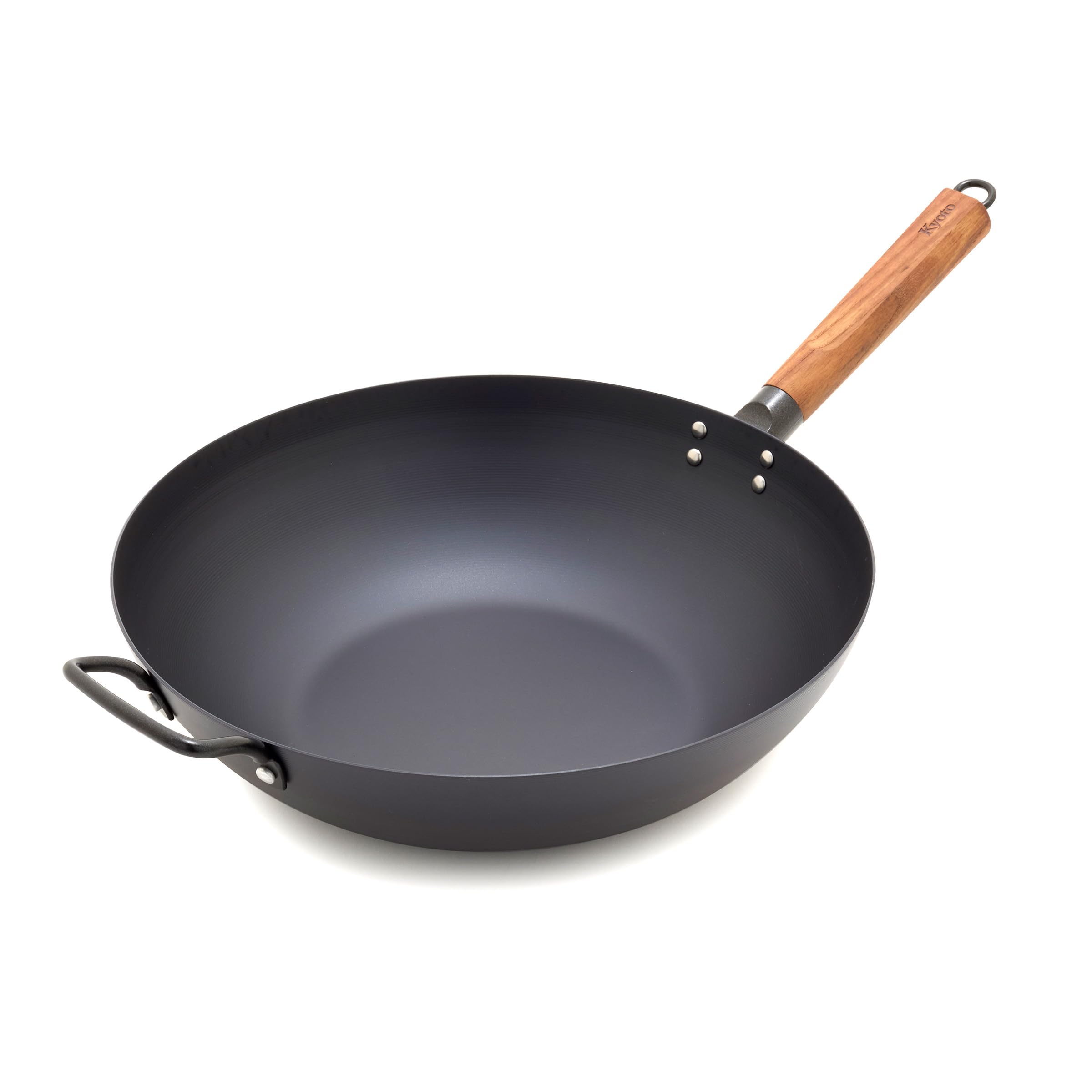 GreenPan Carbon Steel Wok 12   , Flat Bottom, Durable Stir-Fry Pan, Pre-Seasoned Nonstick Patina, High Heat Retention, Induction