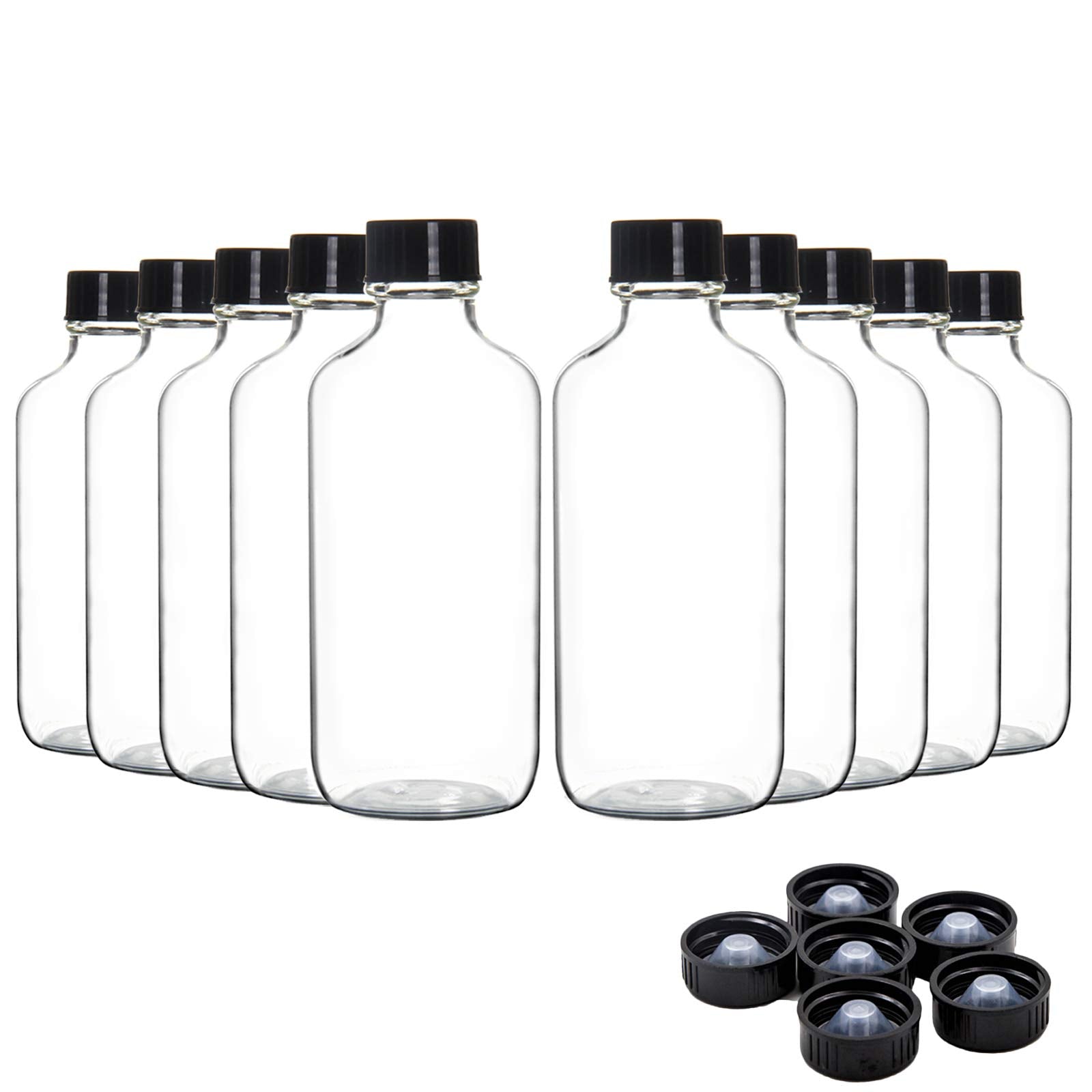 Youngever 16 Pack Empty Glass Bottles With Lids, Refillable Container For Essential Oils, Vanilla Extract And More (2 Ounce)