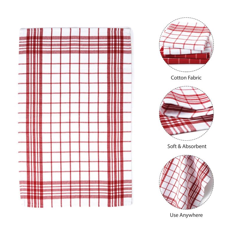 Encasa Terry Kitchen Towel Set - 70X45 Cm - Multipurpose Absorbent Cleaning Cloth, Reusable Hand Towel And Dish Cloth (Pack Of 4
