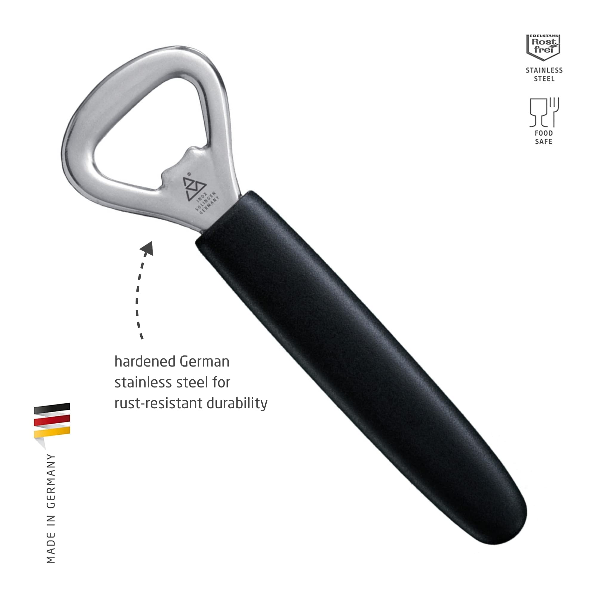 triangle Cap Lifter - Stainless Steel Bottle Opener - Easy-Grip  Lightweight Handle - Made in Germany