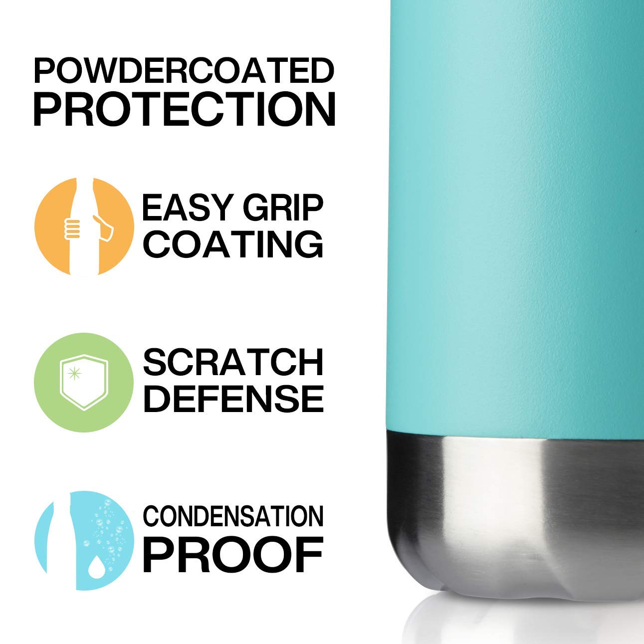 Meway 17Oz Sport Water Bottle Vacuum Insulated Stainless Steel Sport Water Bottle Leak-Proof Double Wall Cola Shape Water Bottle