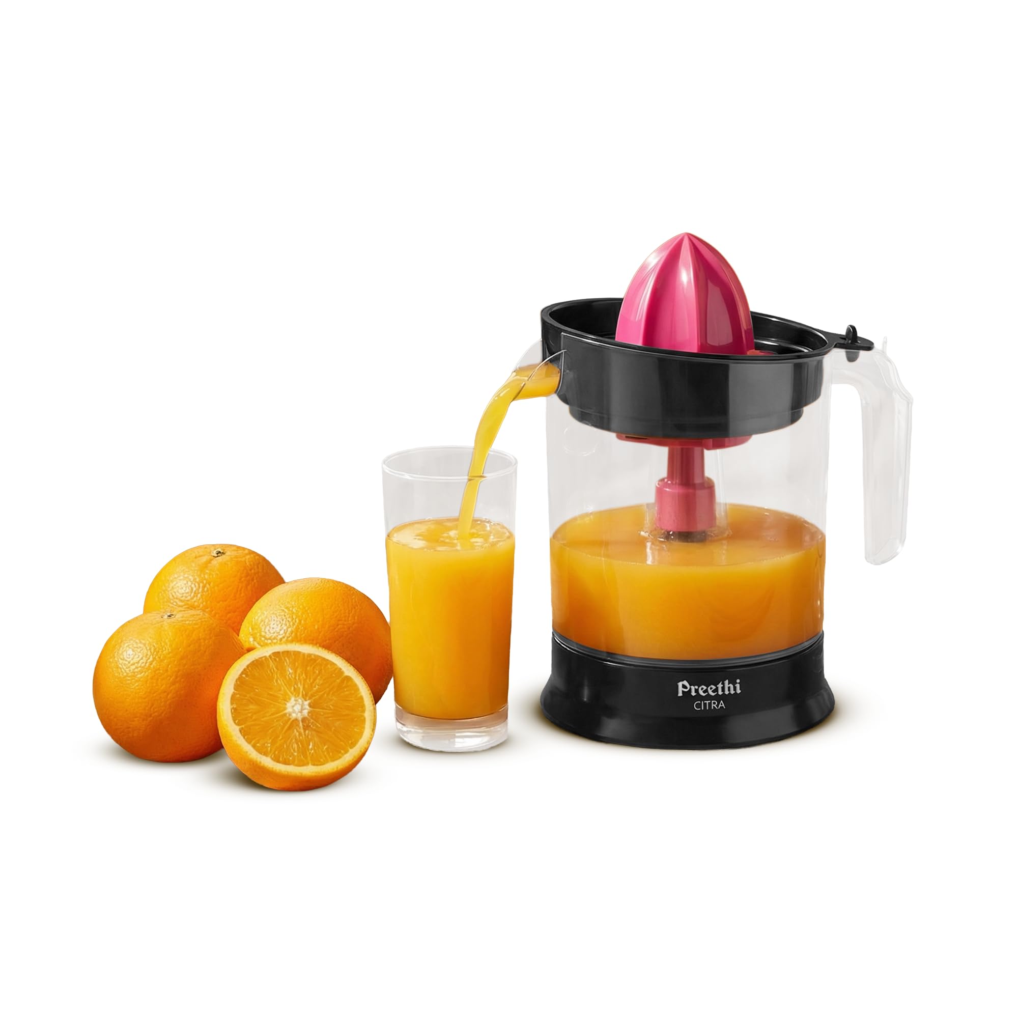Preethi Citra Electric Citrus Juicer | Automatic Orange & Lemon Juicer | Up To 1L Juicing (34 Glasses) | Effortless Juice Extra