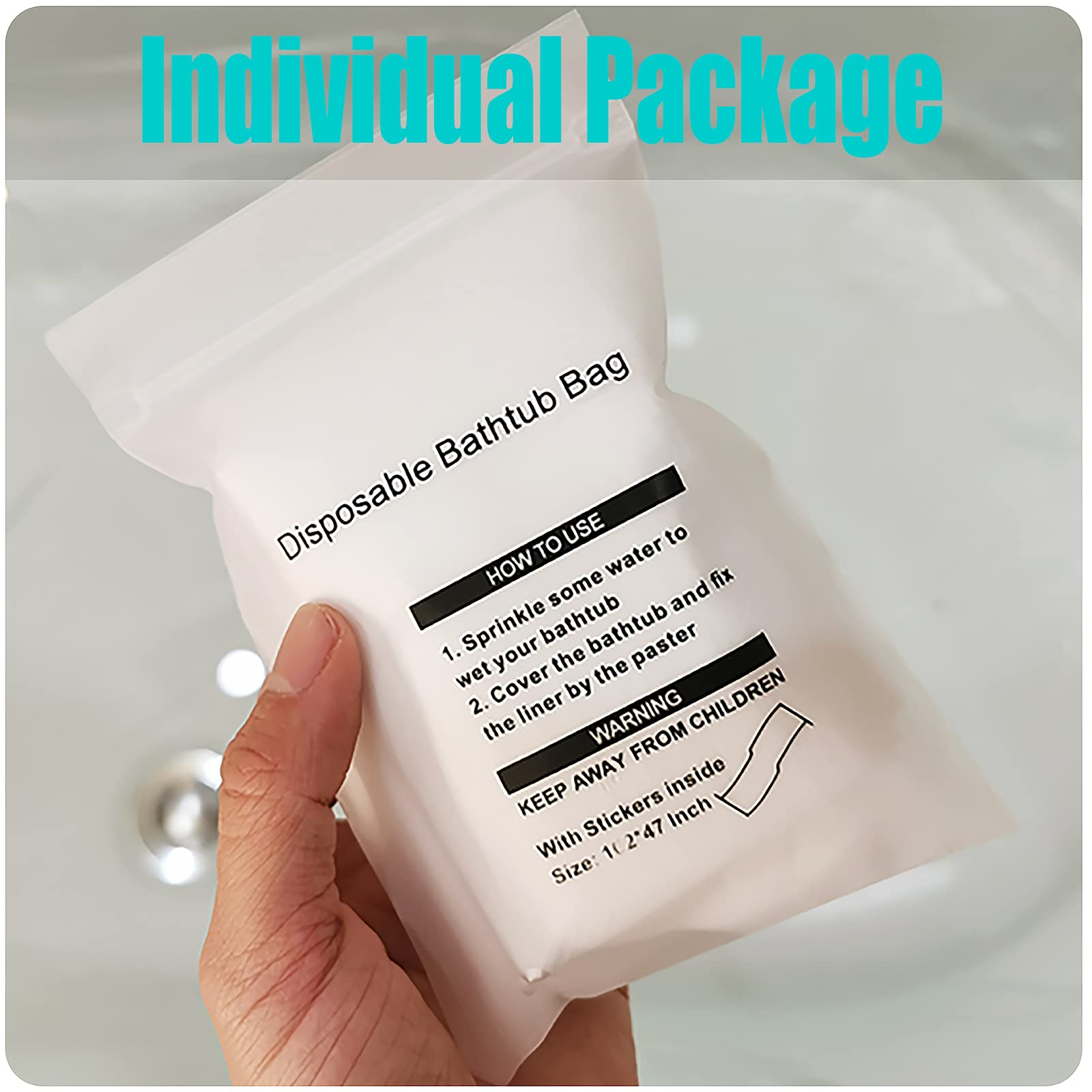 12 Pcs Bathtub Cover, Individual Pack Bathtub Liner Large (102X47') Disposable Bathtub Covers Liner Bag For Travel And Household